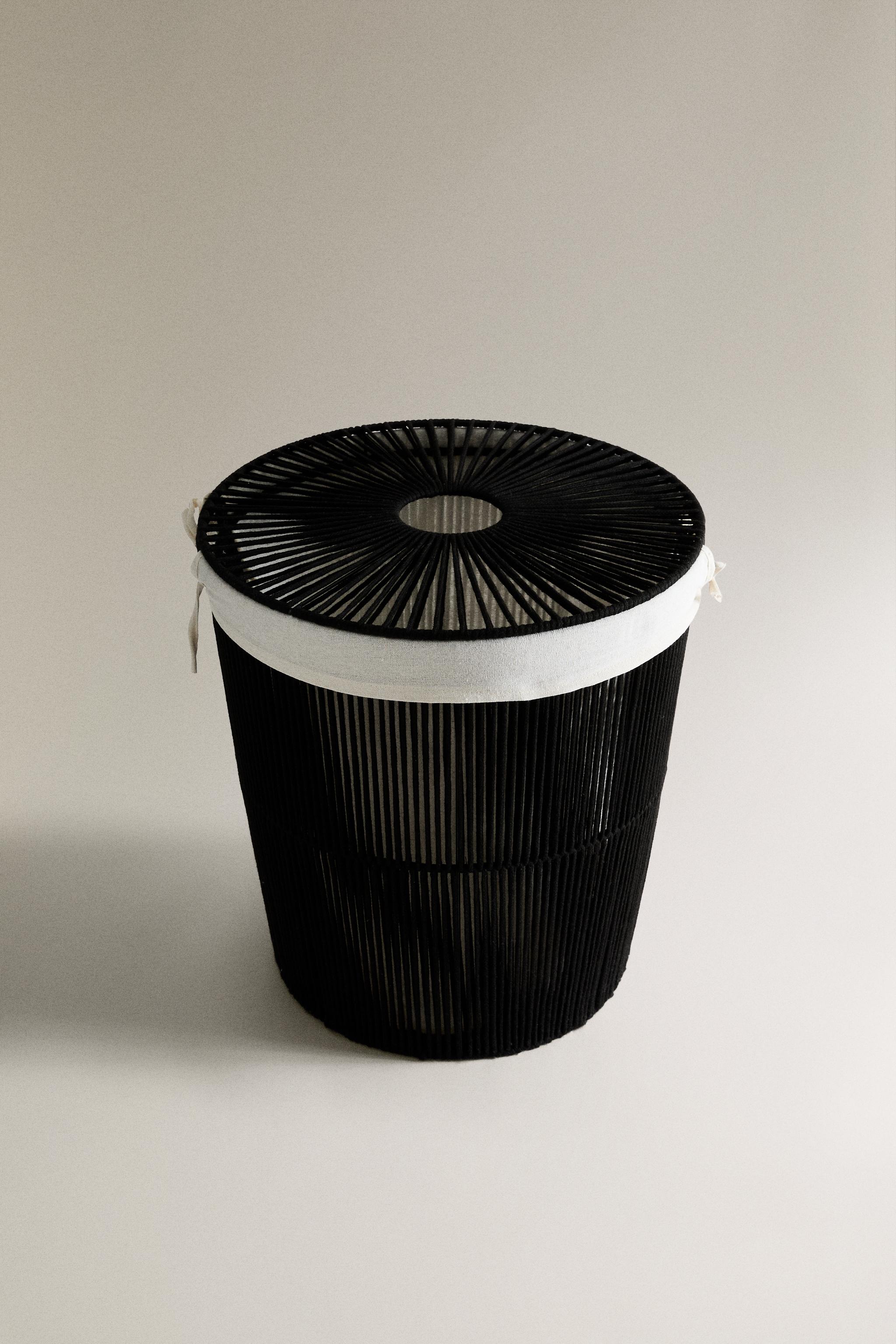 FABRIC-LINED LAUNDRY HAMPER