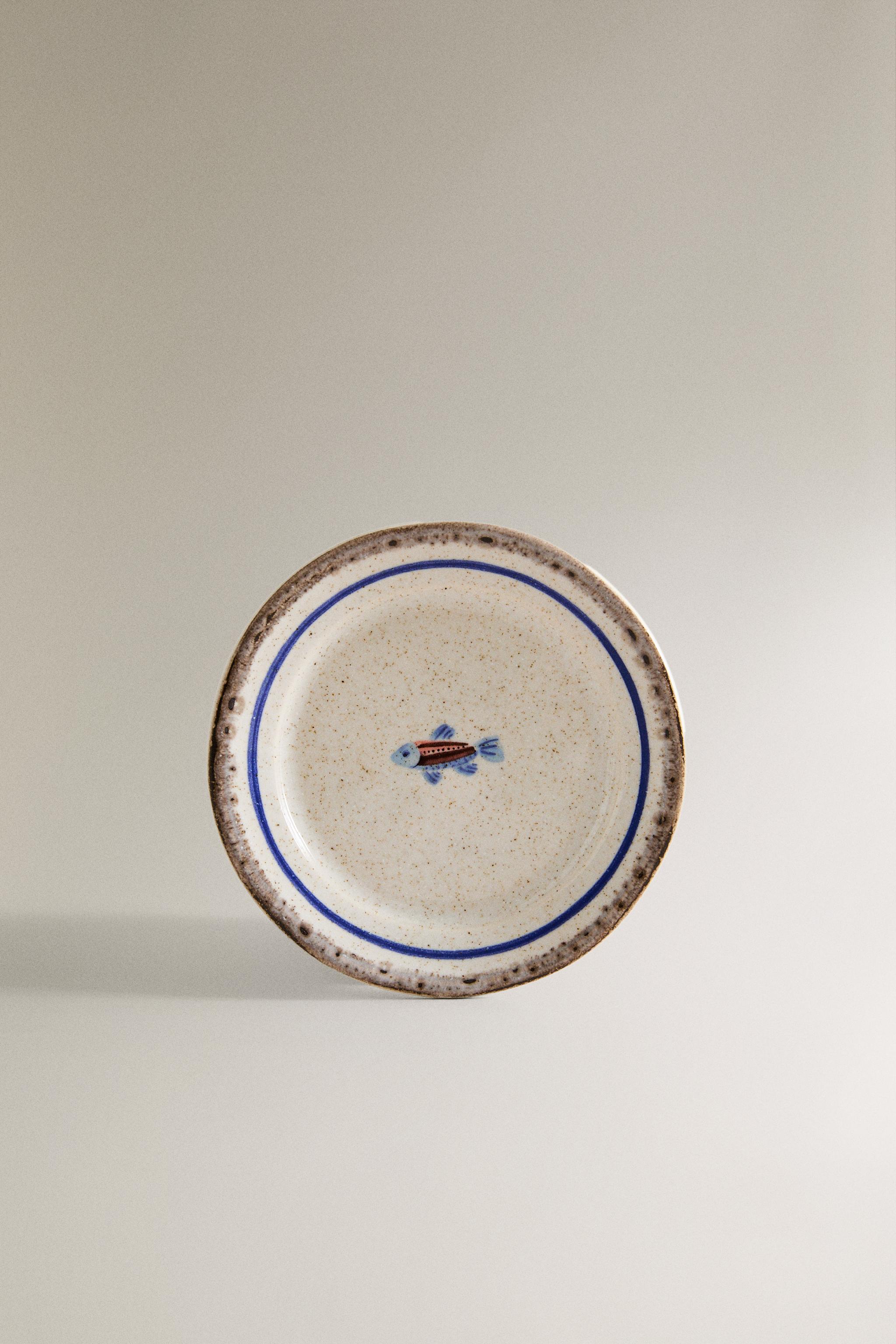 STONEWARE FISH SIDE PLATE