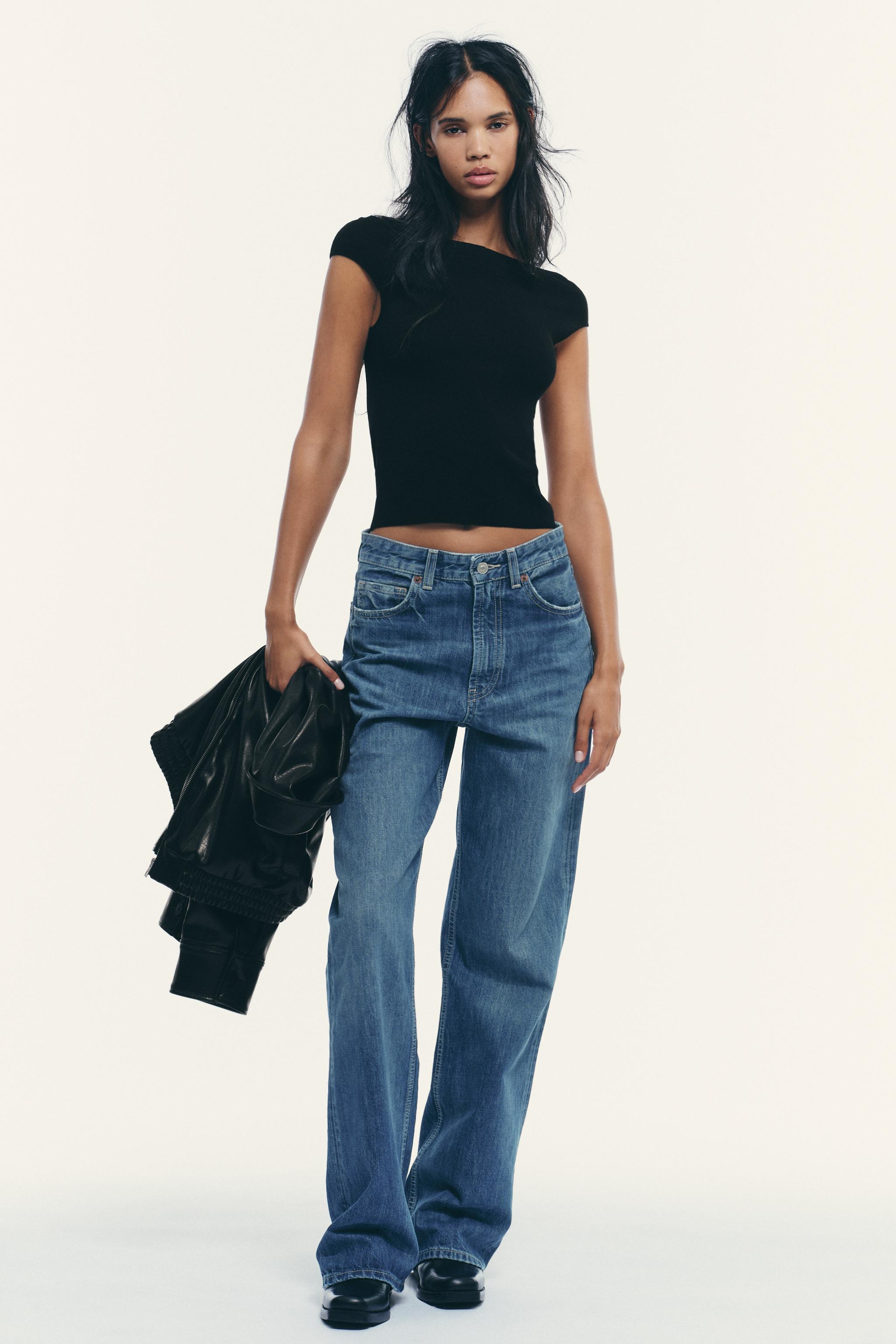 TRF HIGH WAIST WIDE LEG FULL LENGTH JEANS