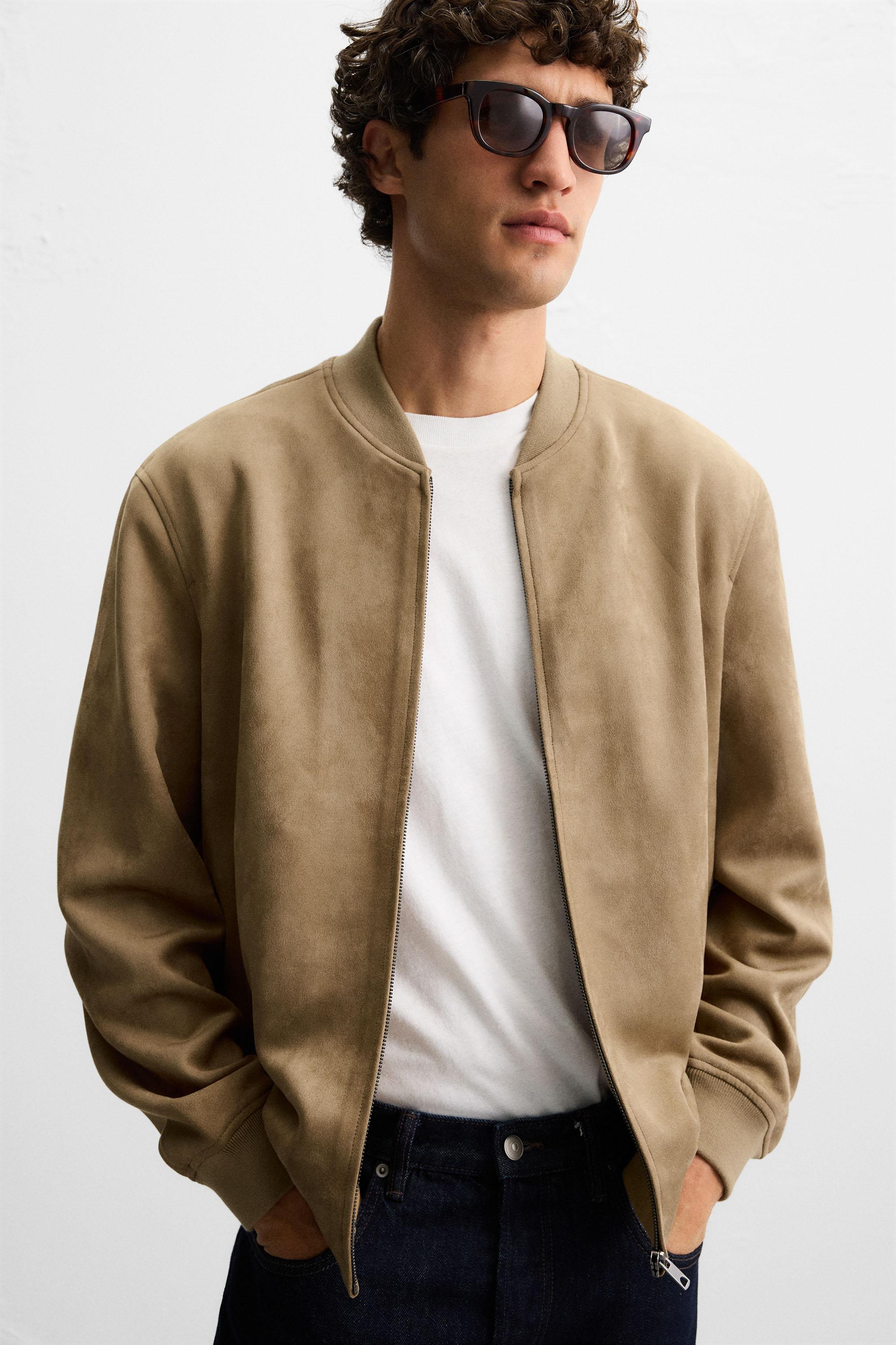 FAUX SUEDE BOMBER JACKET