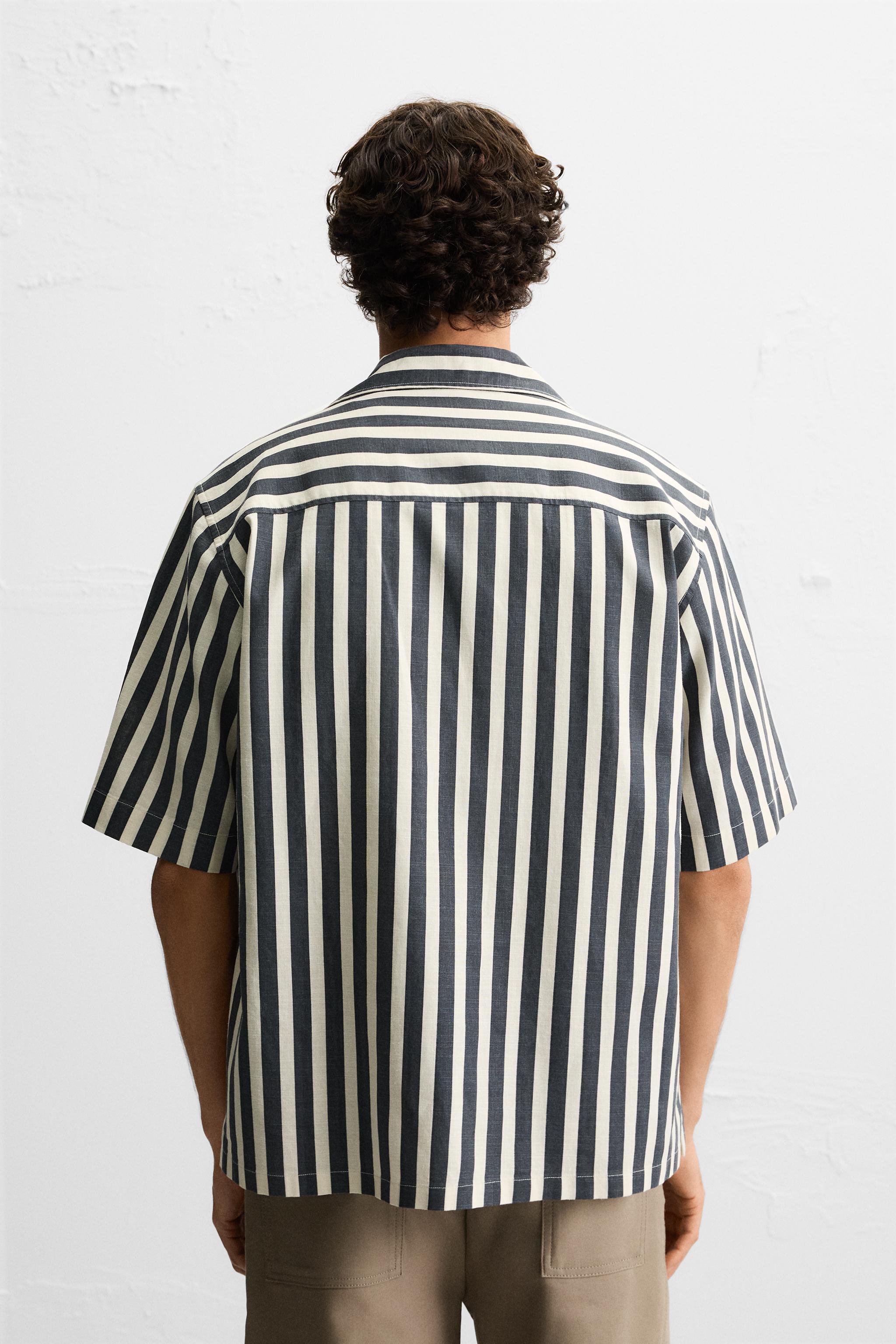 TEXTURED WEAVE STRIPED SHIRT