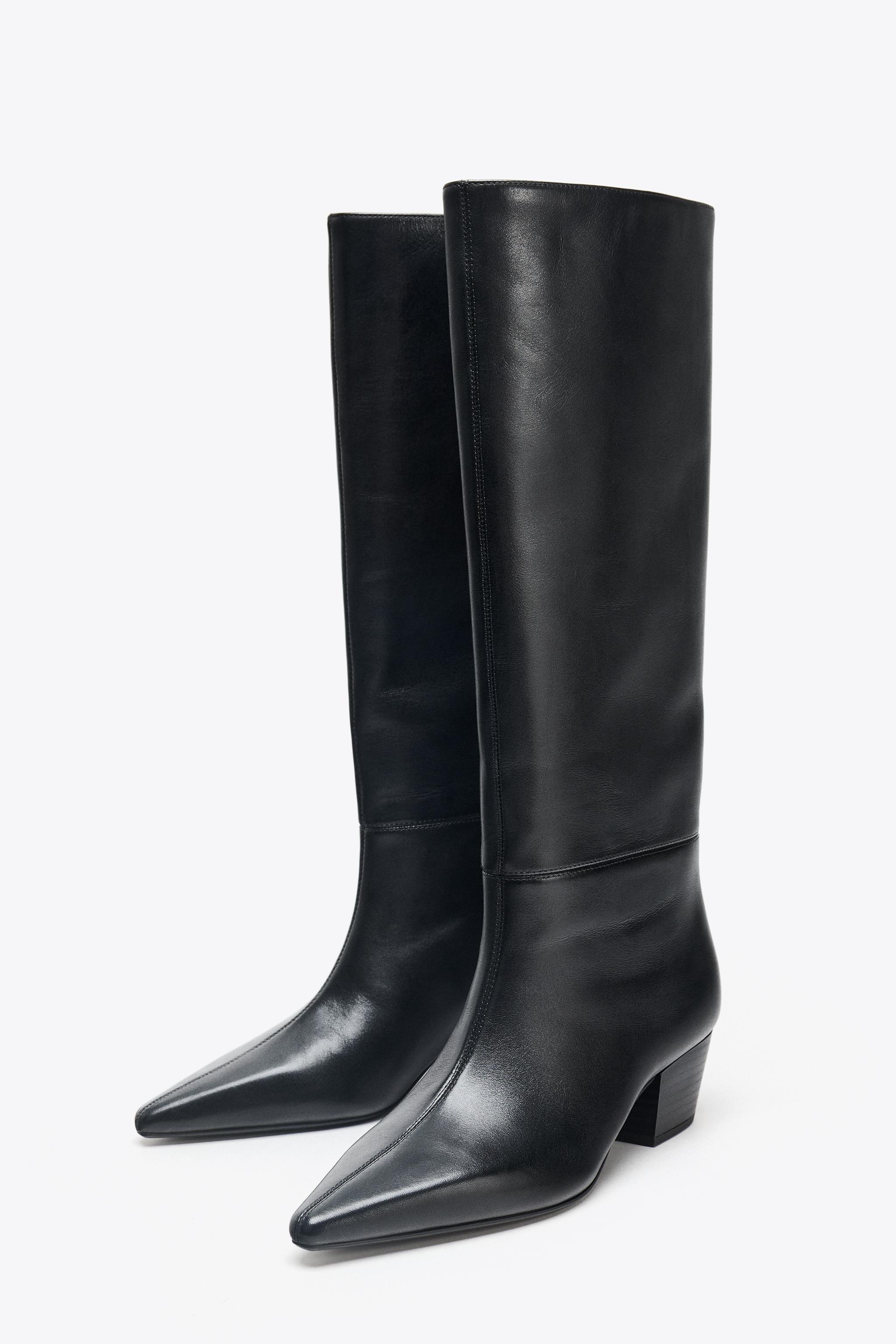 HEELED LEATHER BOOTS