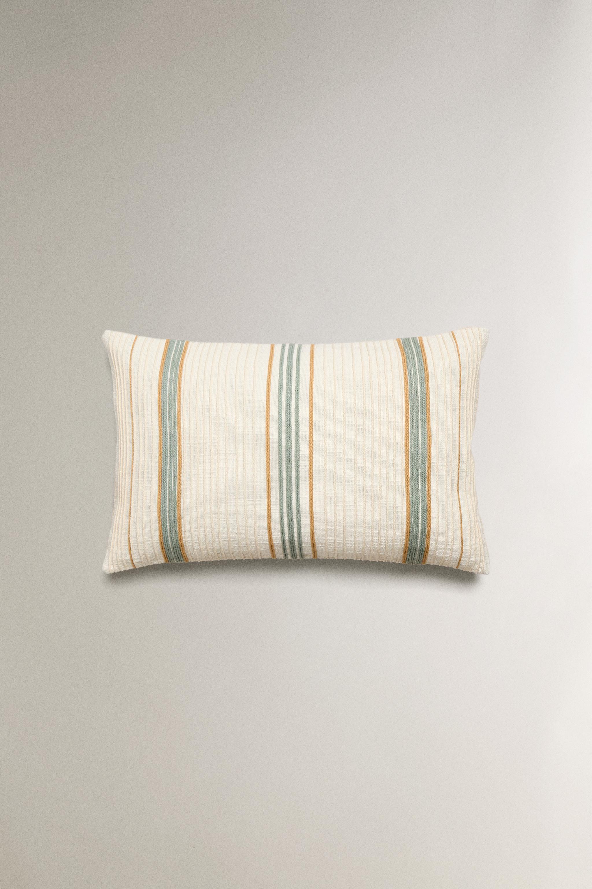STRIPED THROW PILLOW COVER