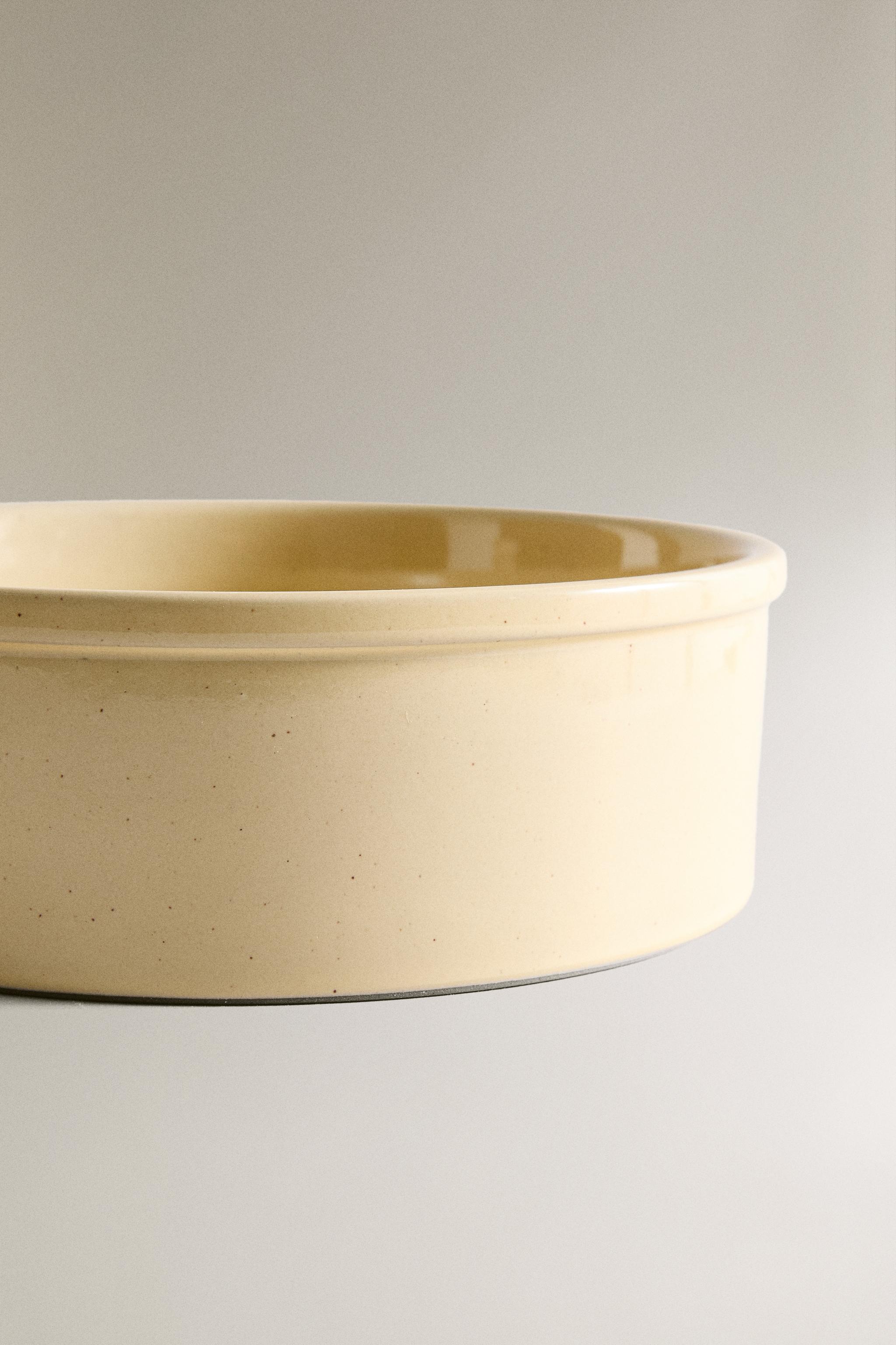 STONEWARE PET FOOD BOWL