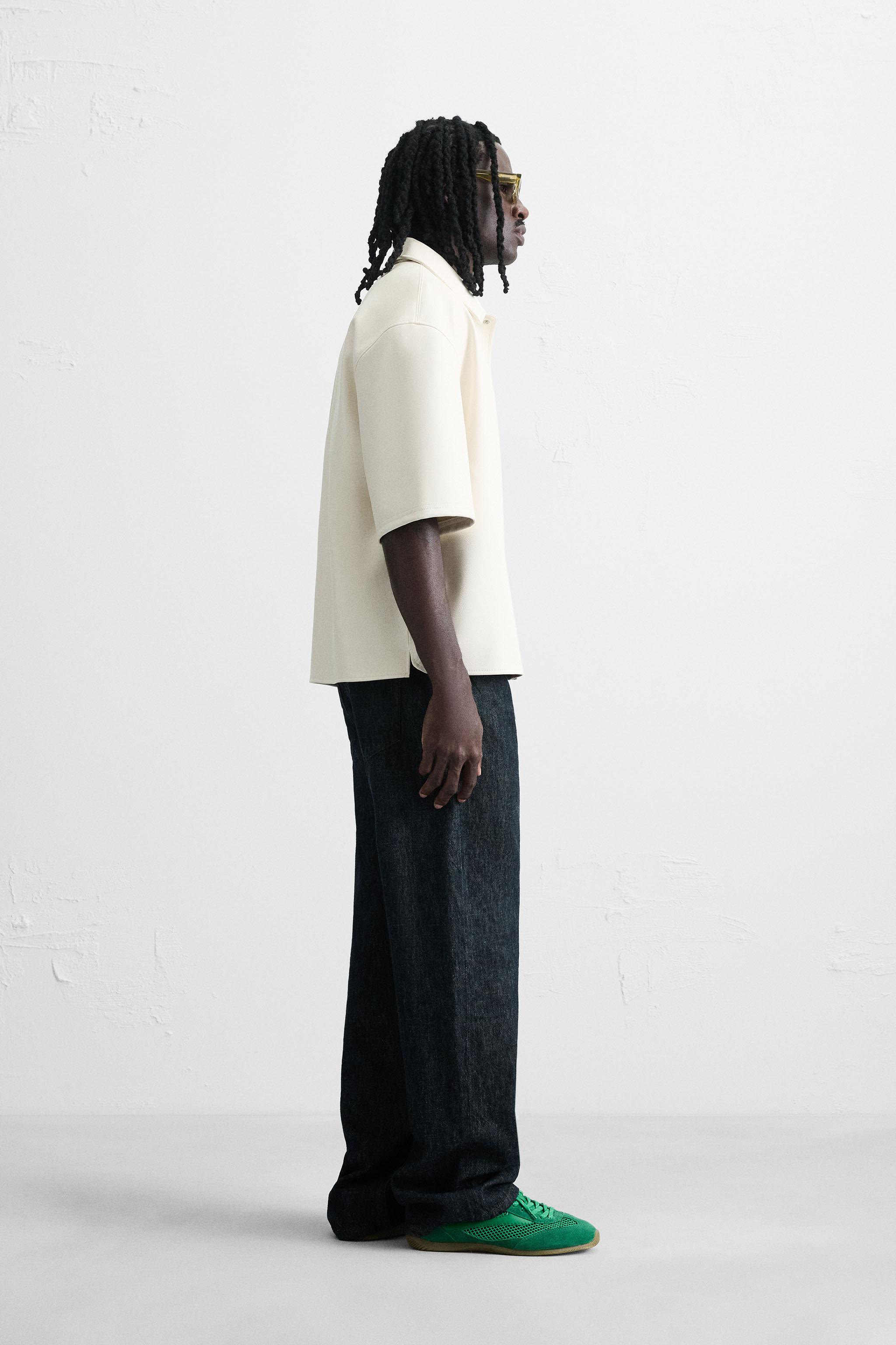 FAUX LEATHER OVERSHIRT