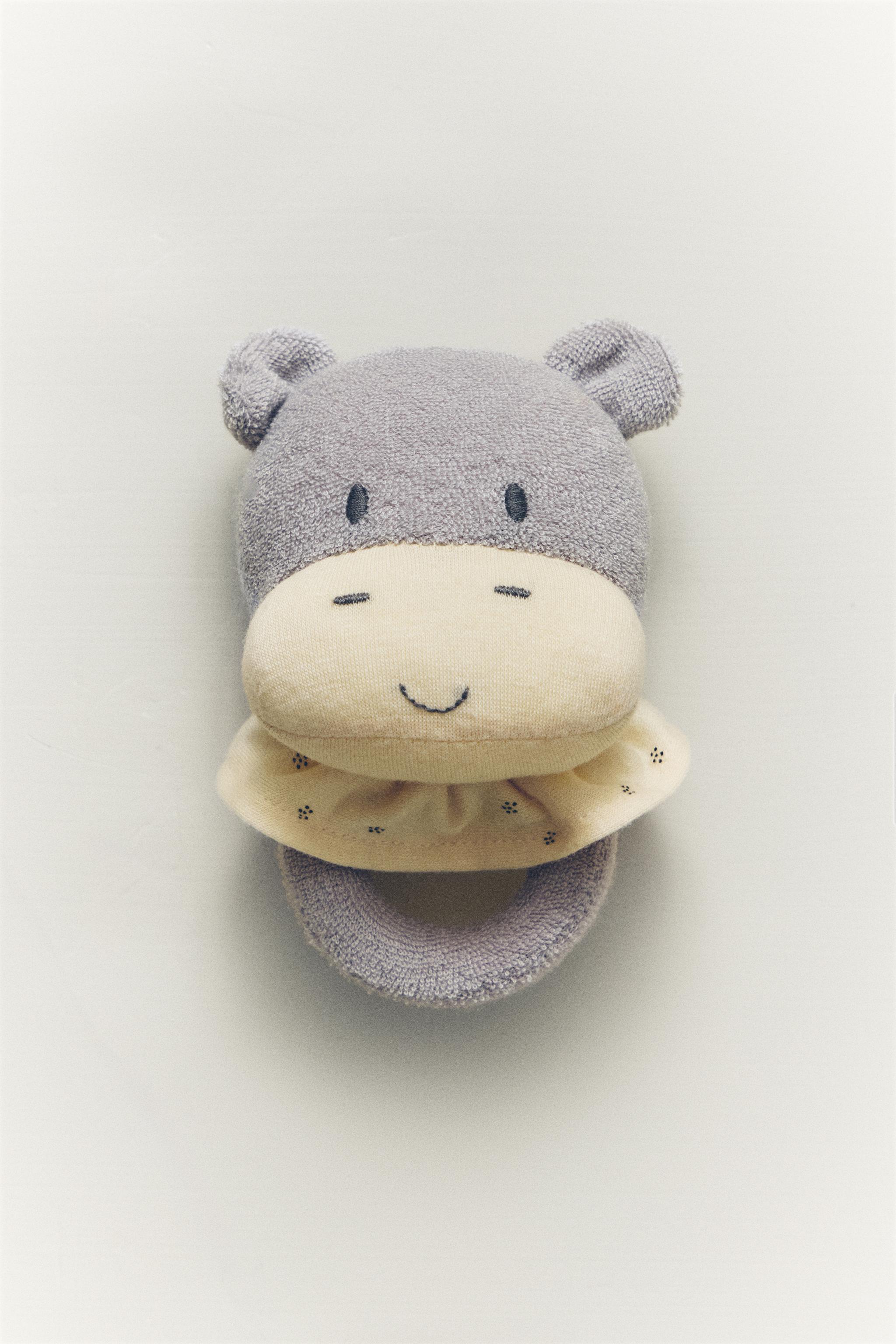 CHILDREN'S HIPPOPOTAMUS PLUSH TOY RATTLE