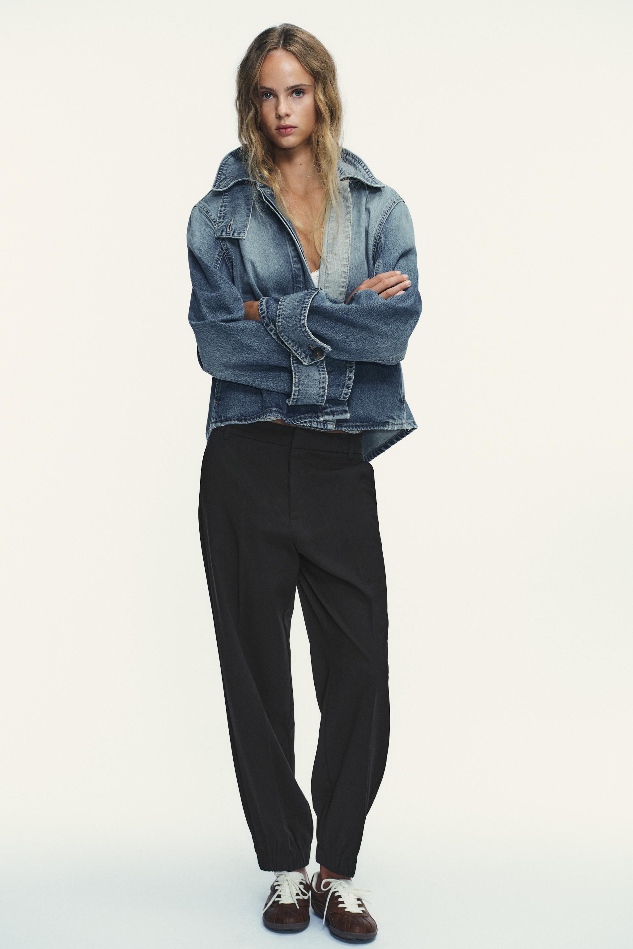 TRF HIGH COLLAR DENIM JACKET