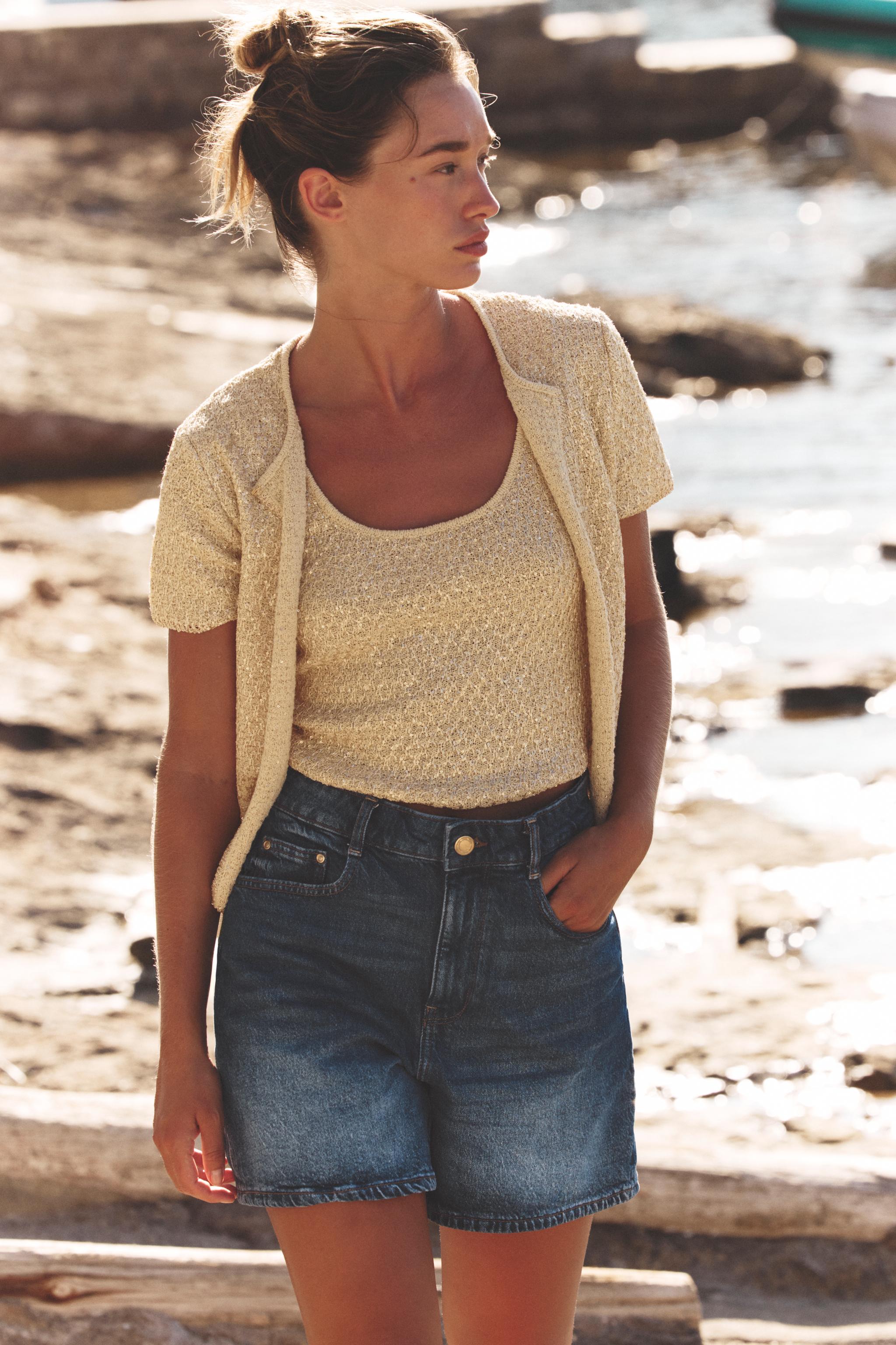 SEQUIN KNIT CARDIGAN