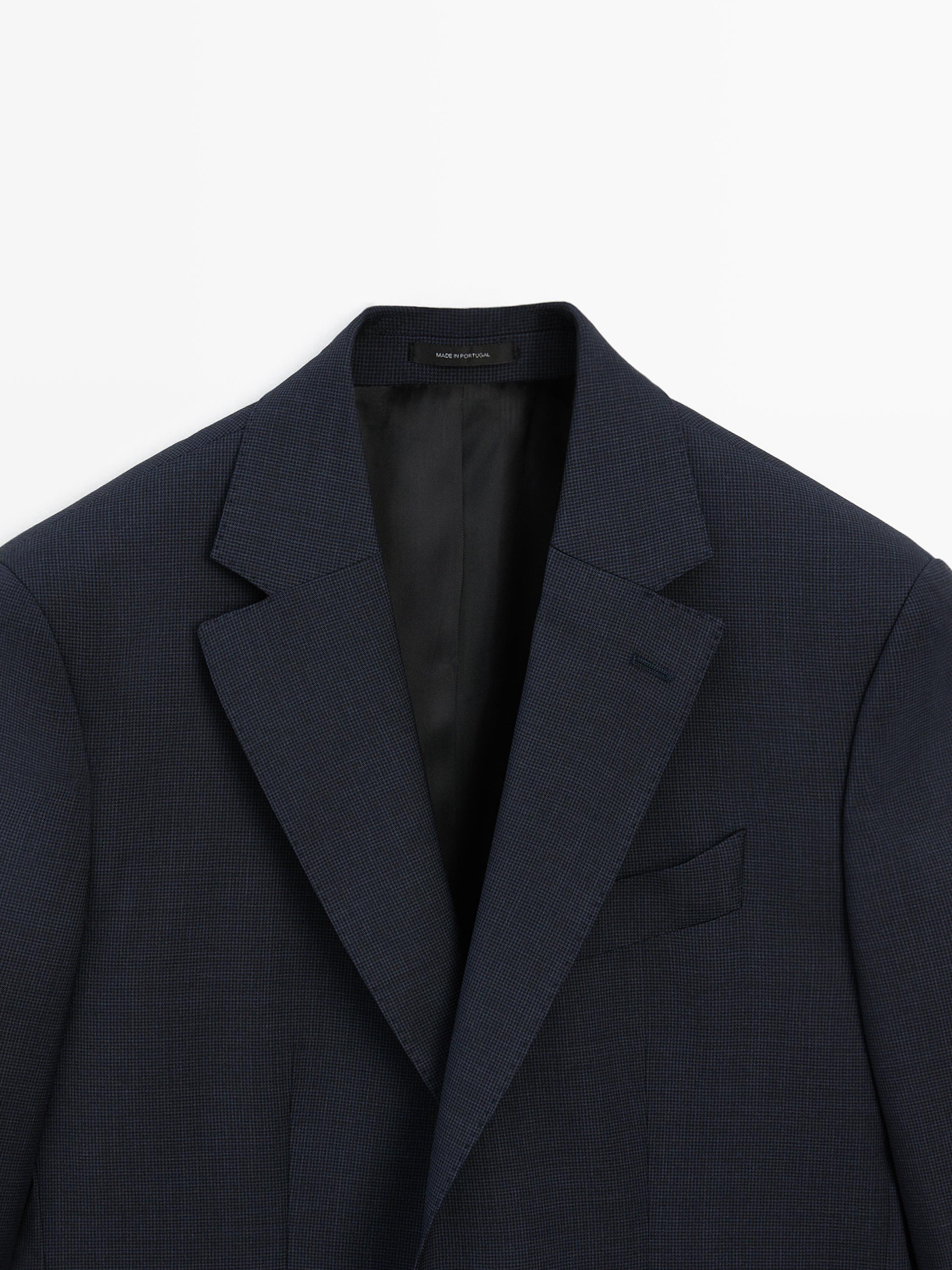 Houndstooth suit blazer