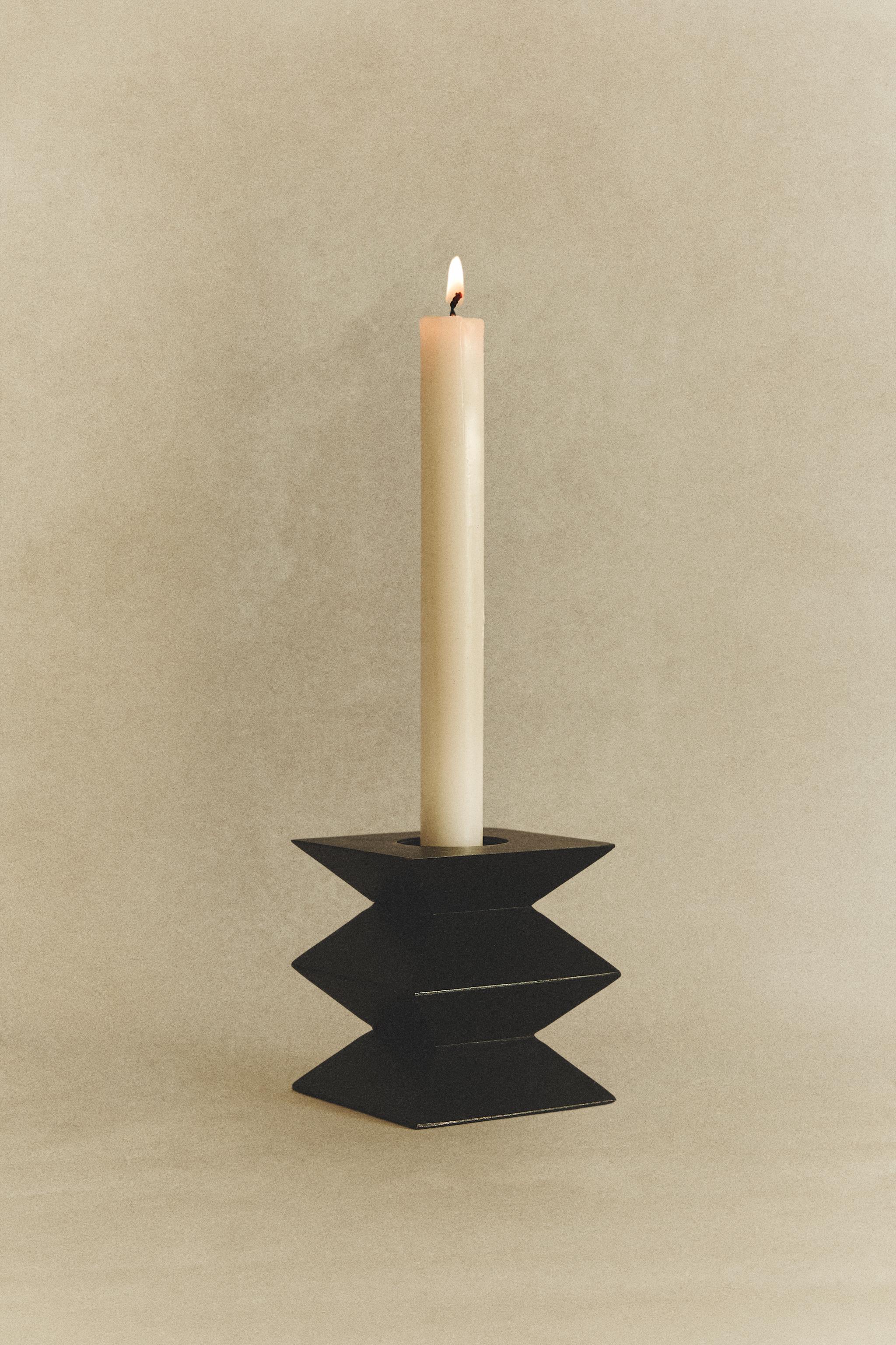 WOODEN PRISM CANDLESTICK