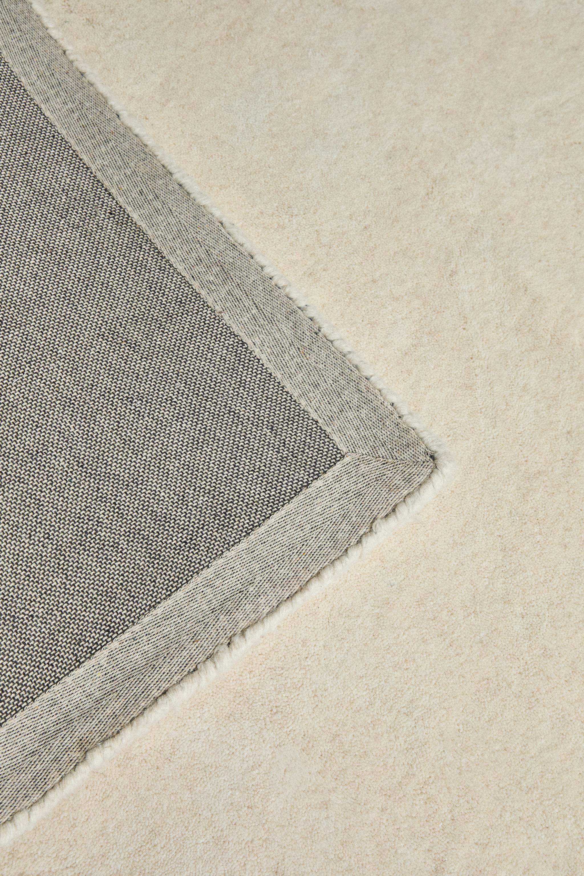 PLAIN WOOL COTTON AREA RUG