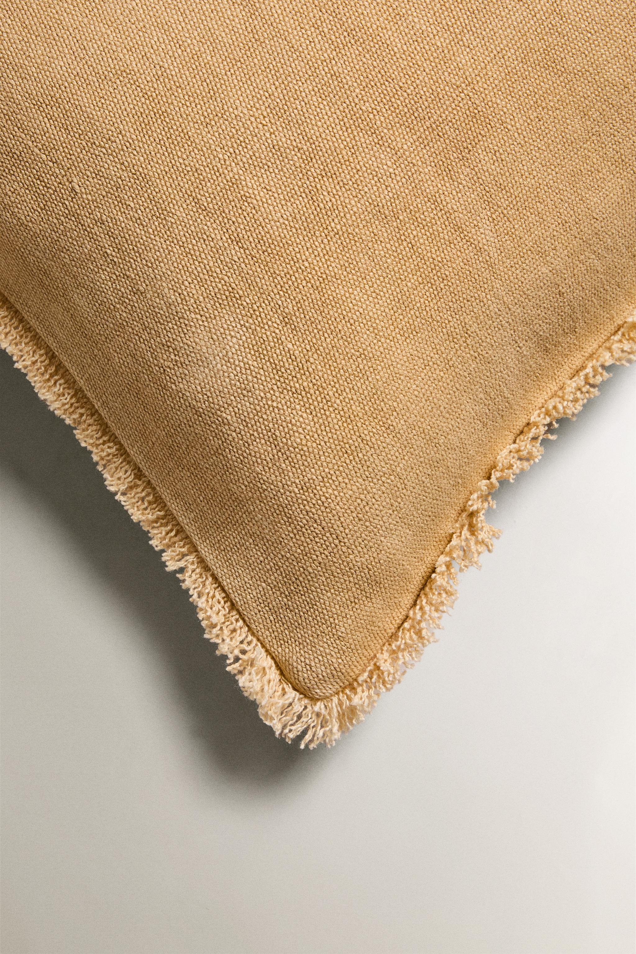 FRINGED THROW PILLOW COVER