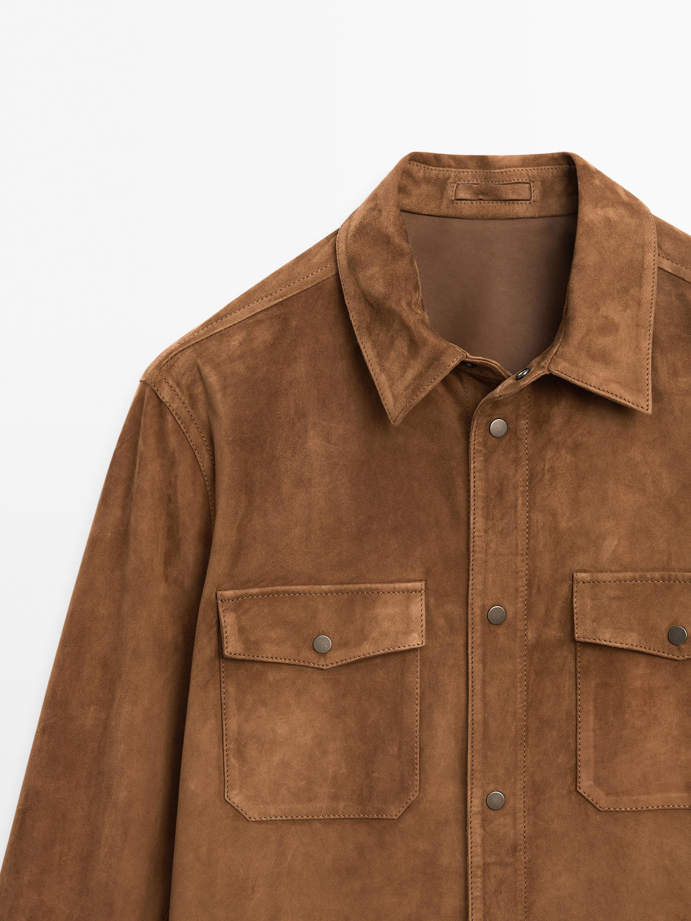 Lightweight suede leather shirt