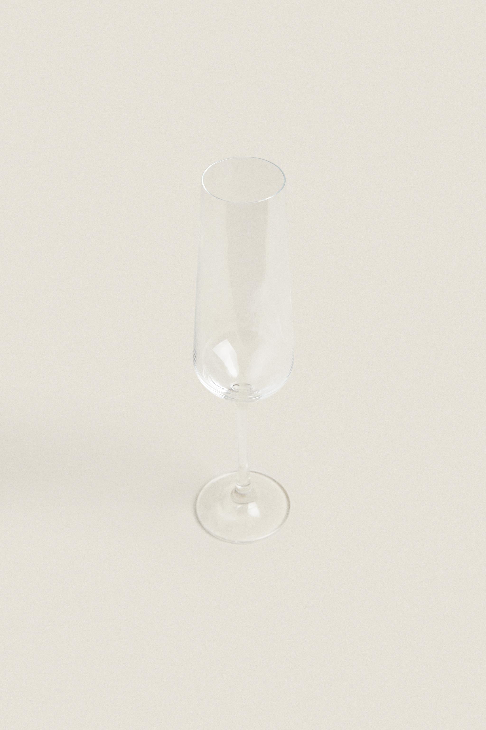 PLAIN BOHEMIA CRYSTAL FLUTE GLASS