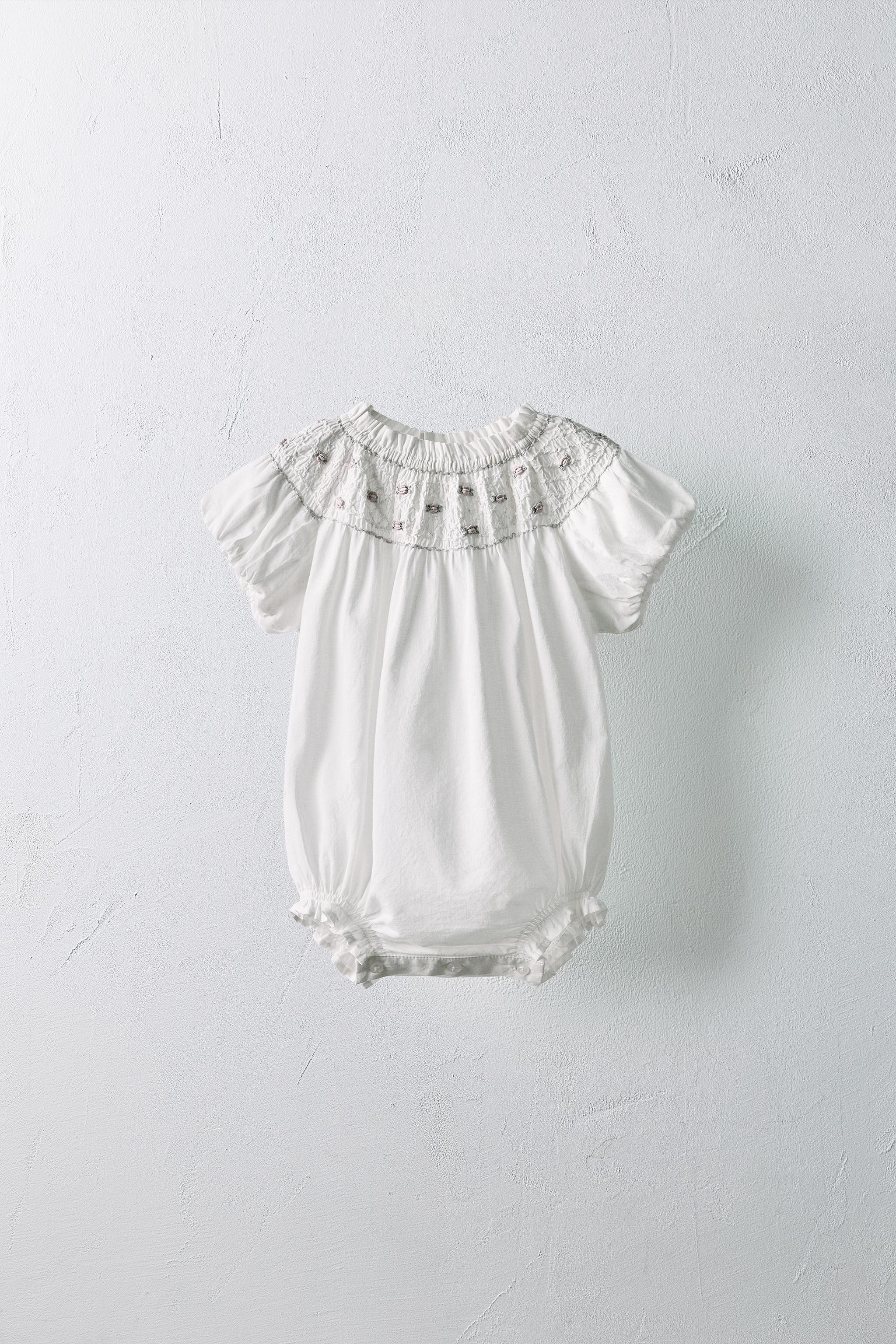 1-18 MONTHS/ LIMITED EDITION EMBROIDERED FLORAL ROMPER