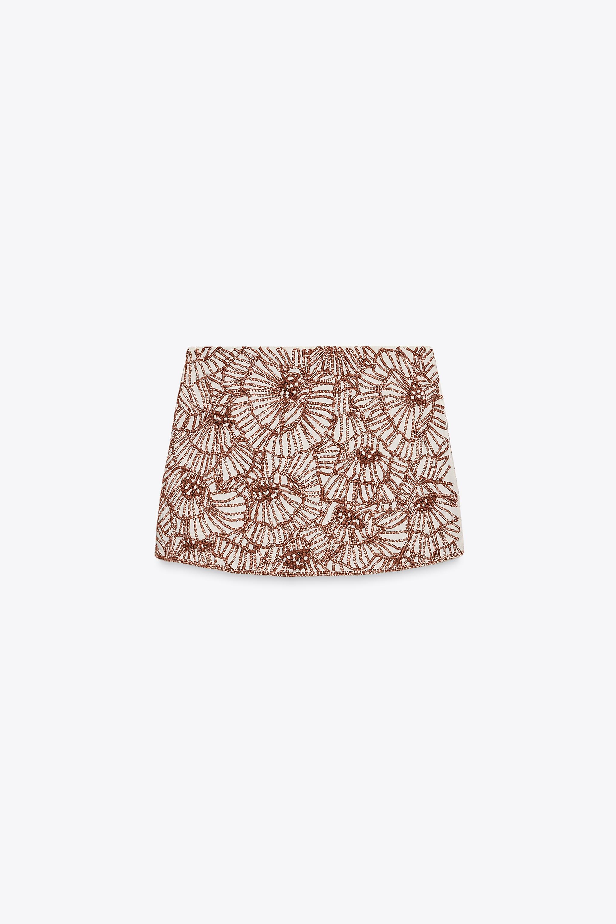 ZW COLLECTION FLORAL EMBROIDERED MINI SKIRT