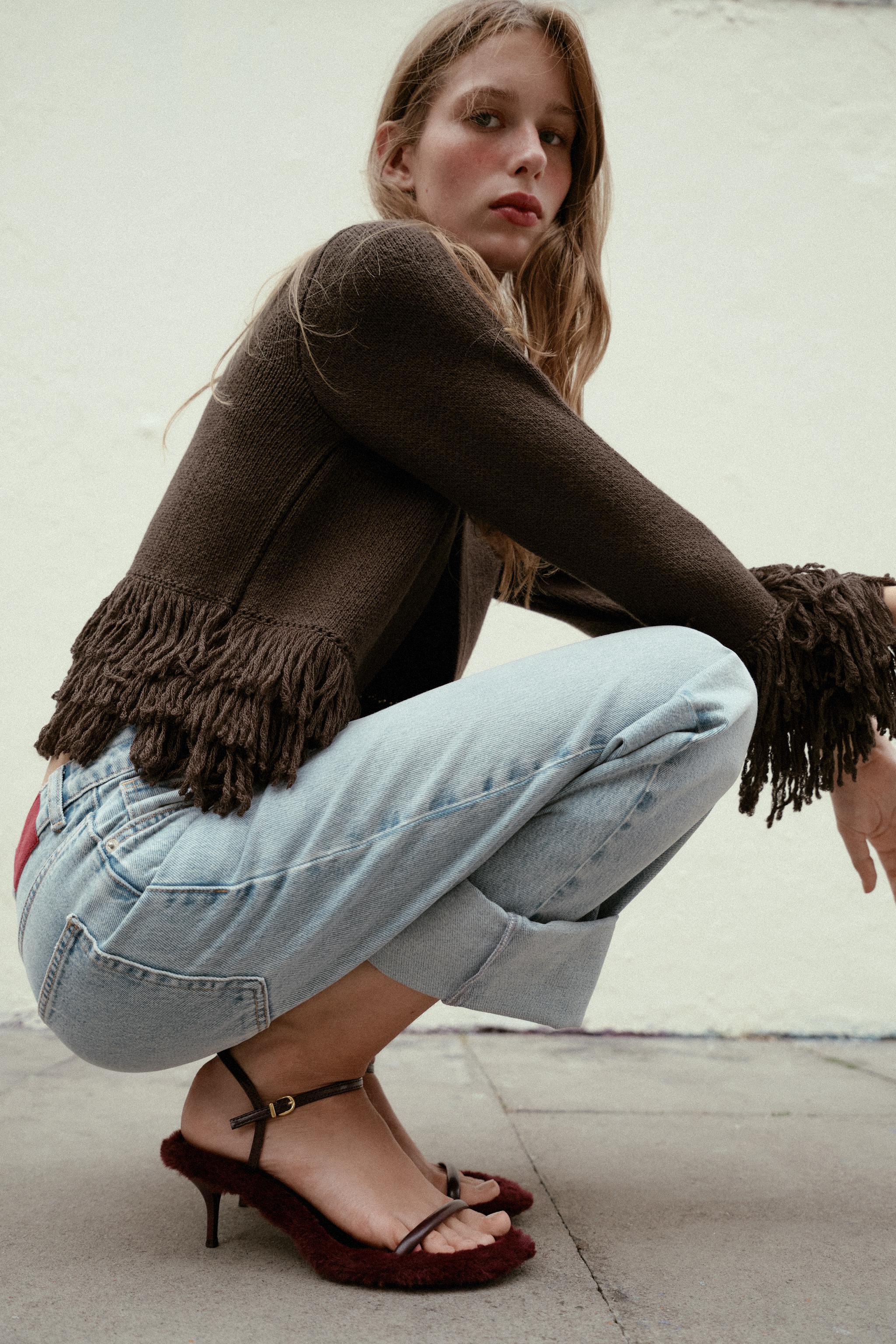 FAUX FUR SOLE HEELED SANDALS