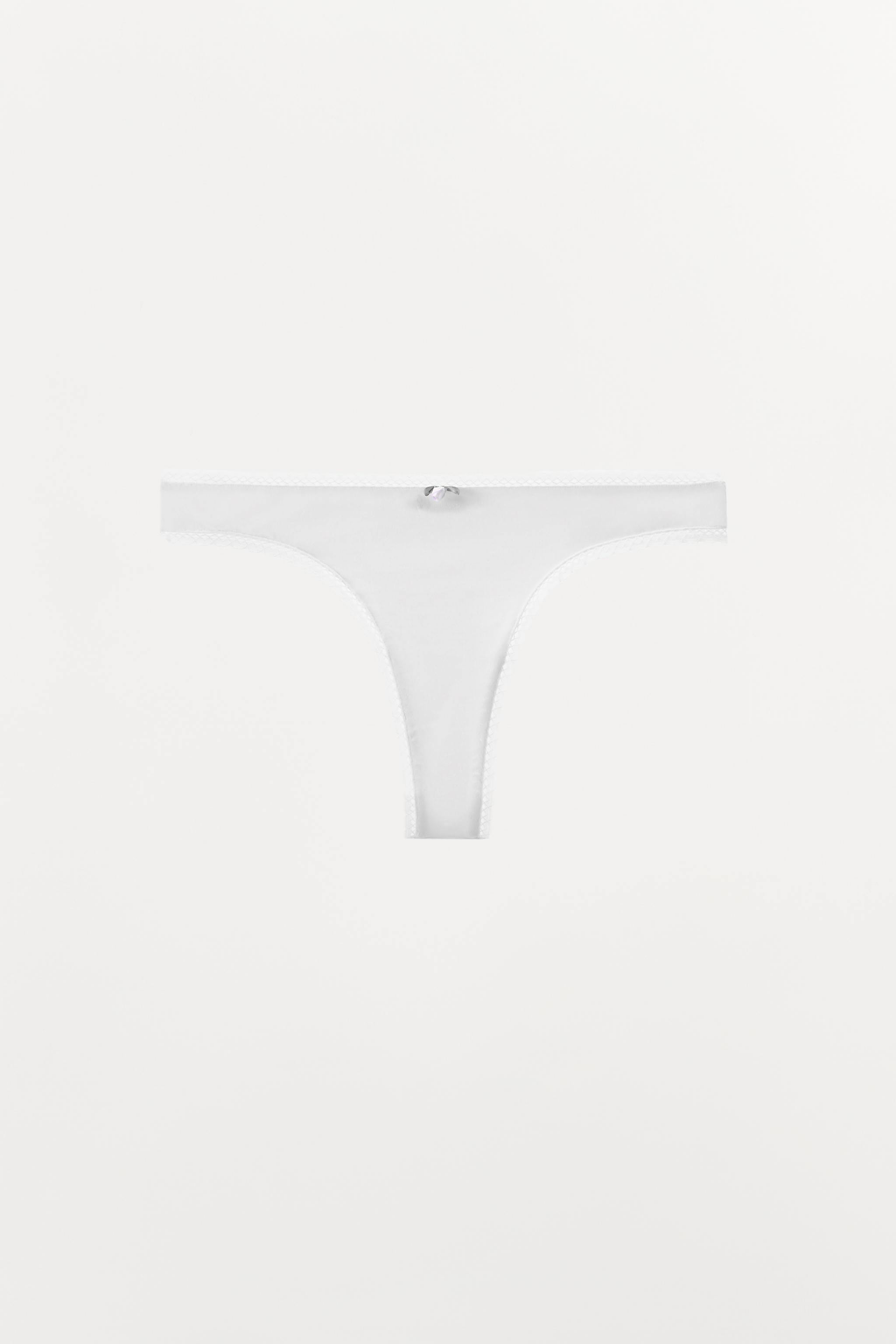 POINTELLE FLORAL THONG