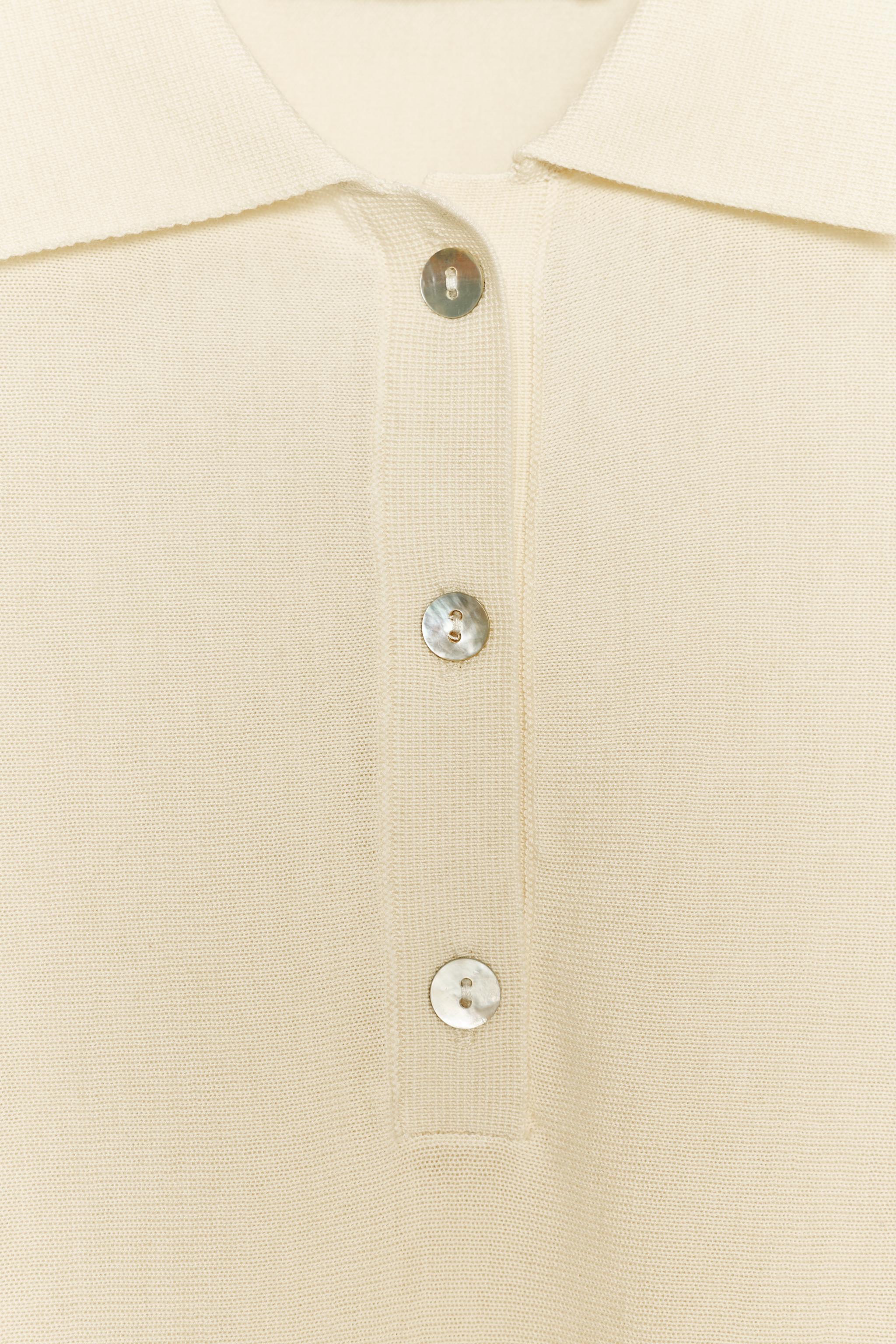 SHORT SLEEVE KNIT POLO SWEATER