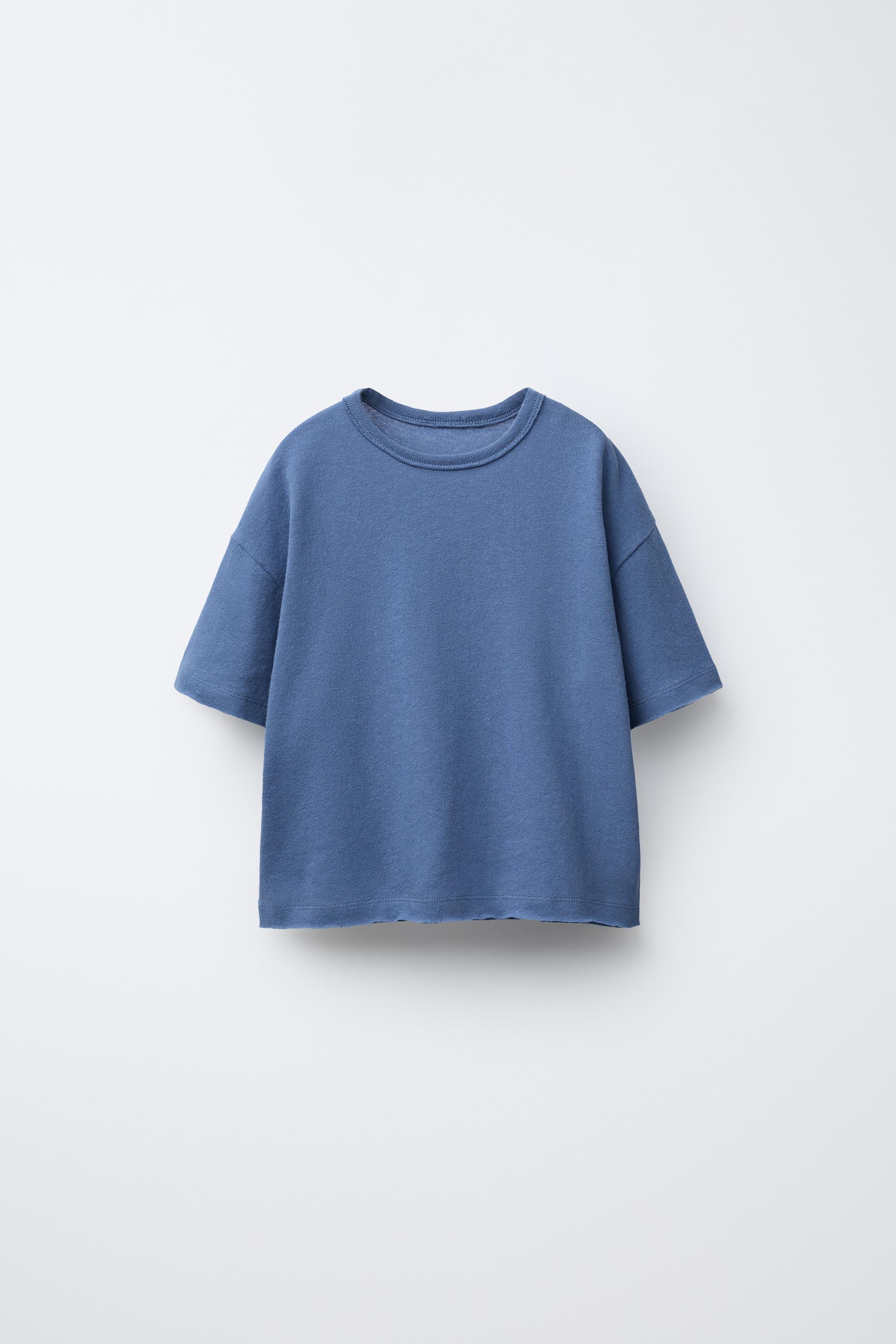 WASHED EFFECT T-SHIRT WITH COTTON AND LINEN
