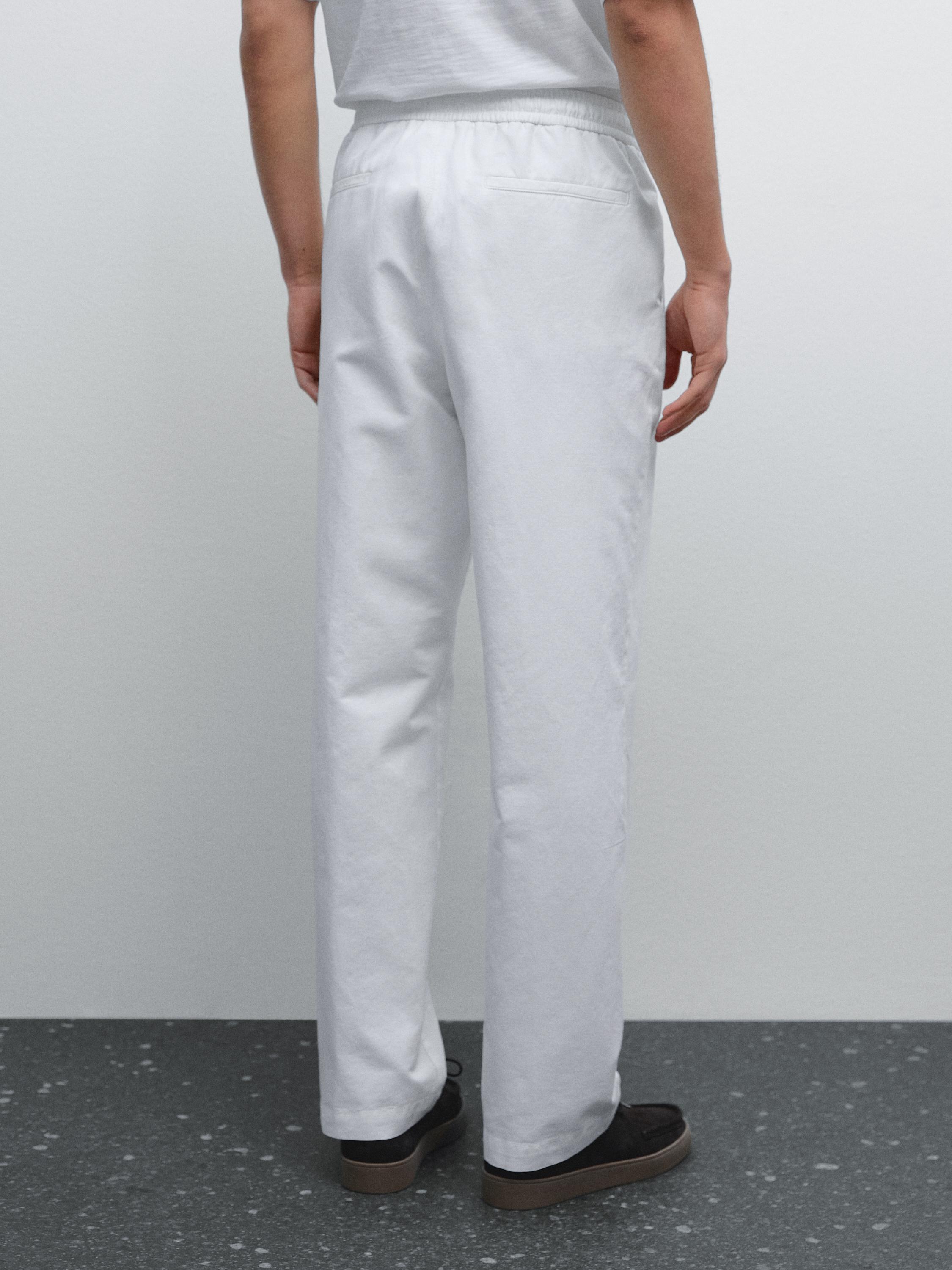 Cotton blend jogger fit trousers