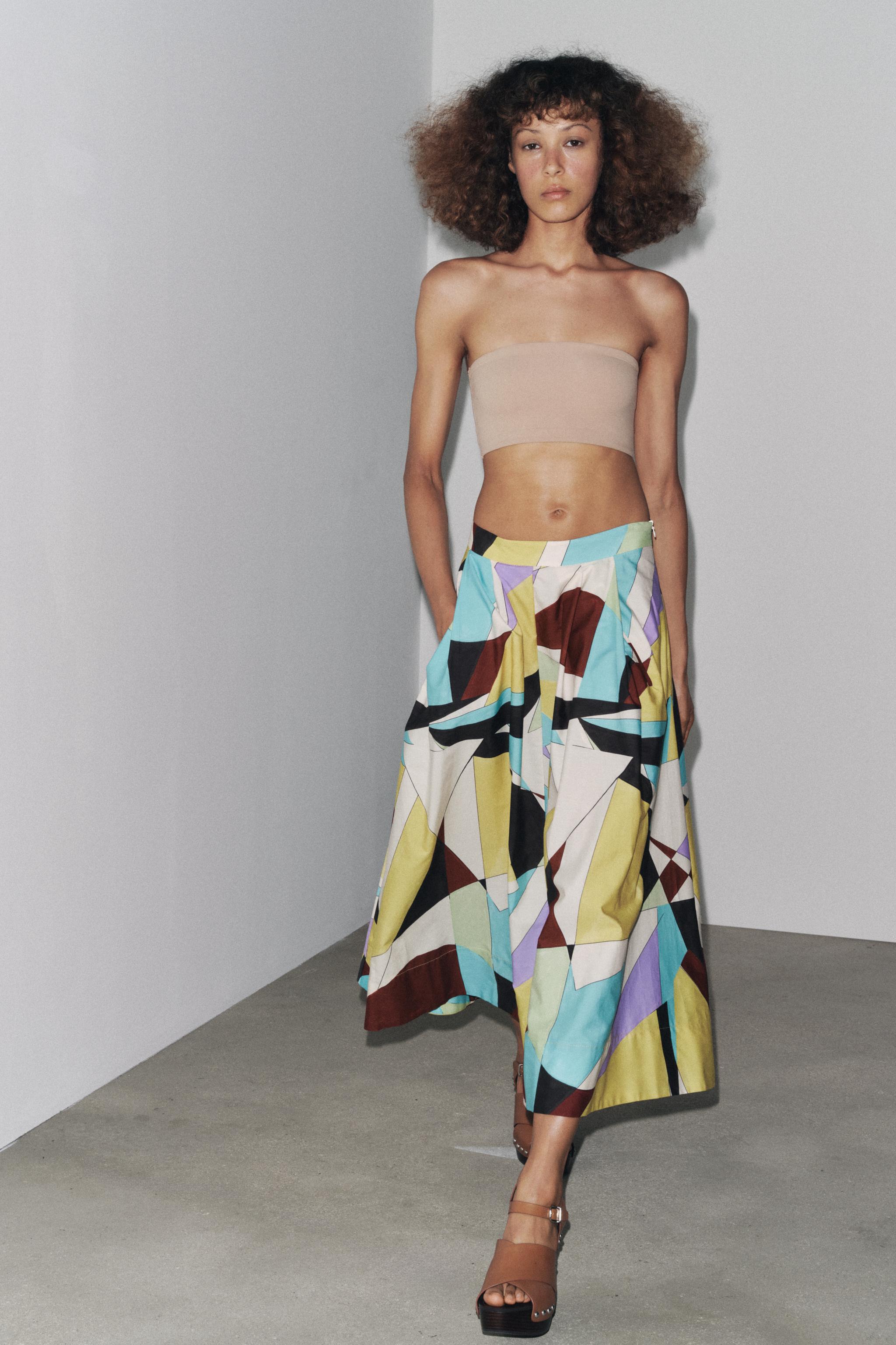 ZW COLLECTION PRINTED MIDI SKIRT