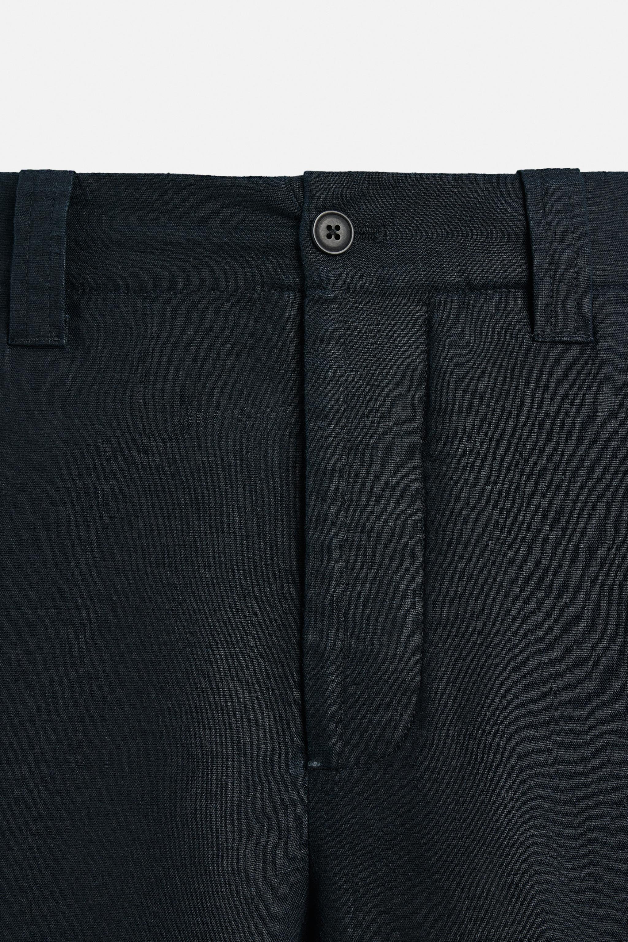 STRAIGHT FIT 100% LINEN PANTS