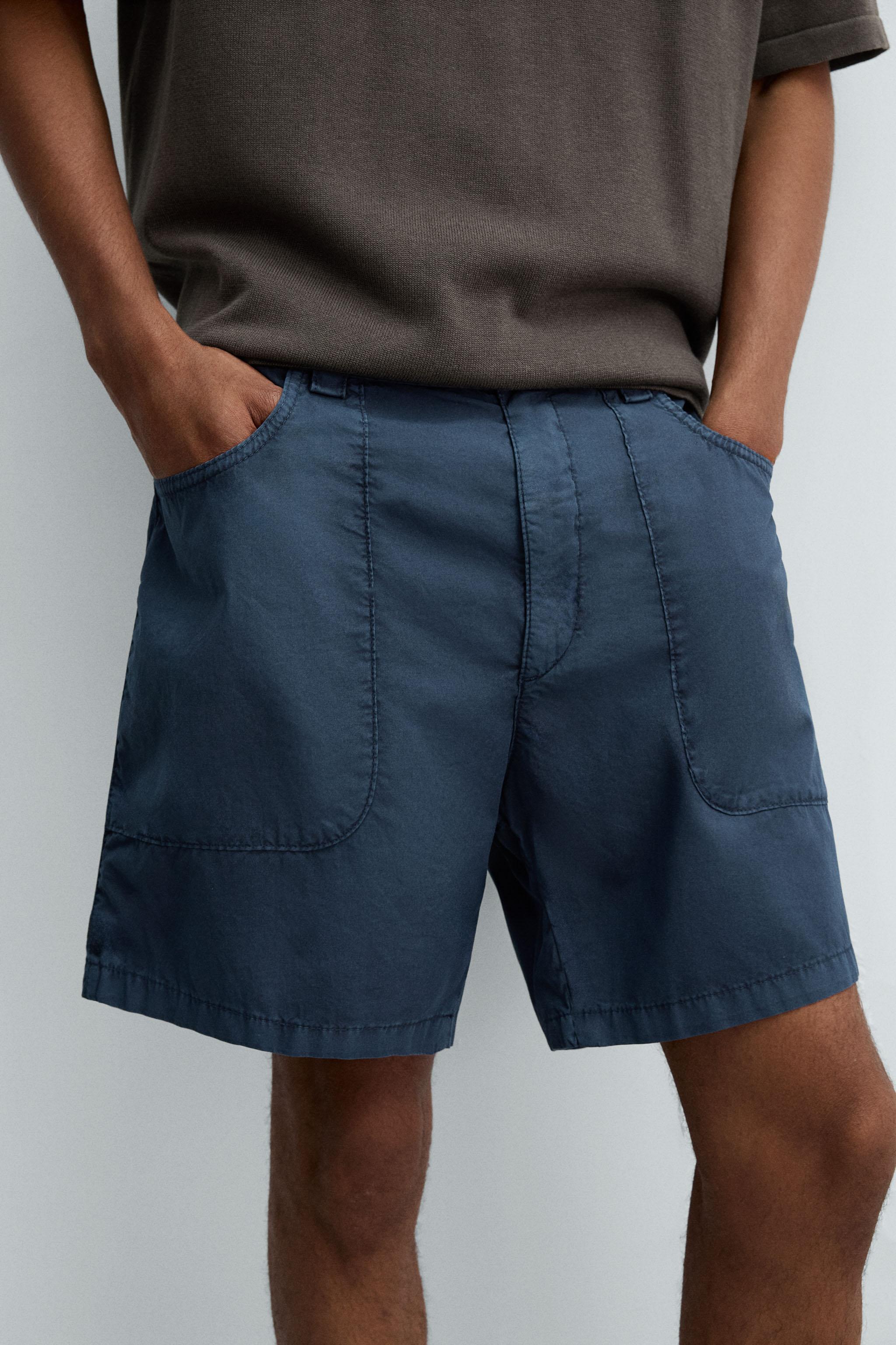 WASHED COTTON BERMUDA SHORTS