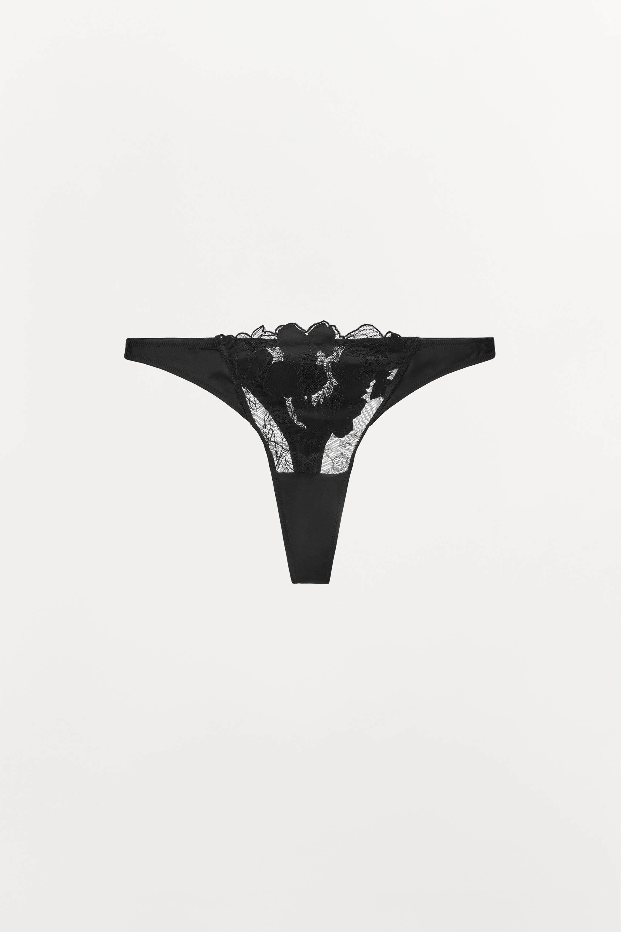 FLORAL LACE THONG