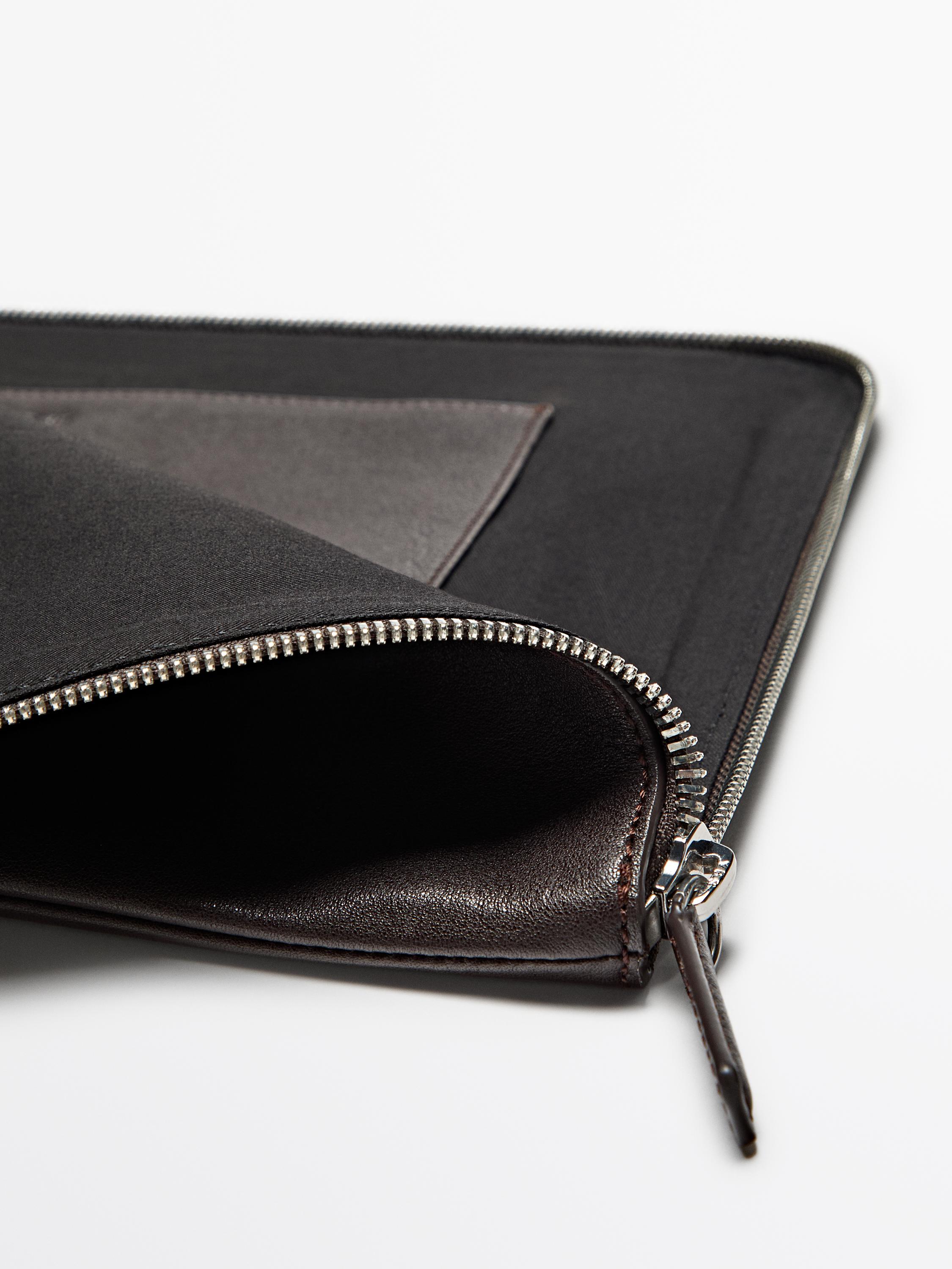 Nappa leather pouch clutch