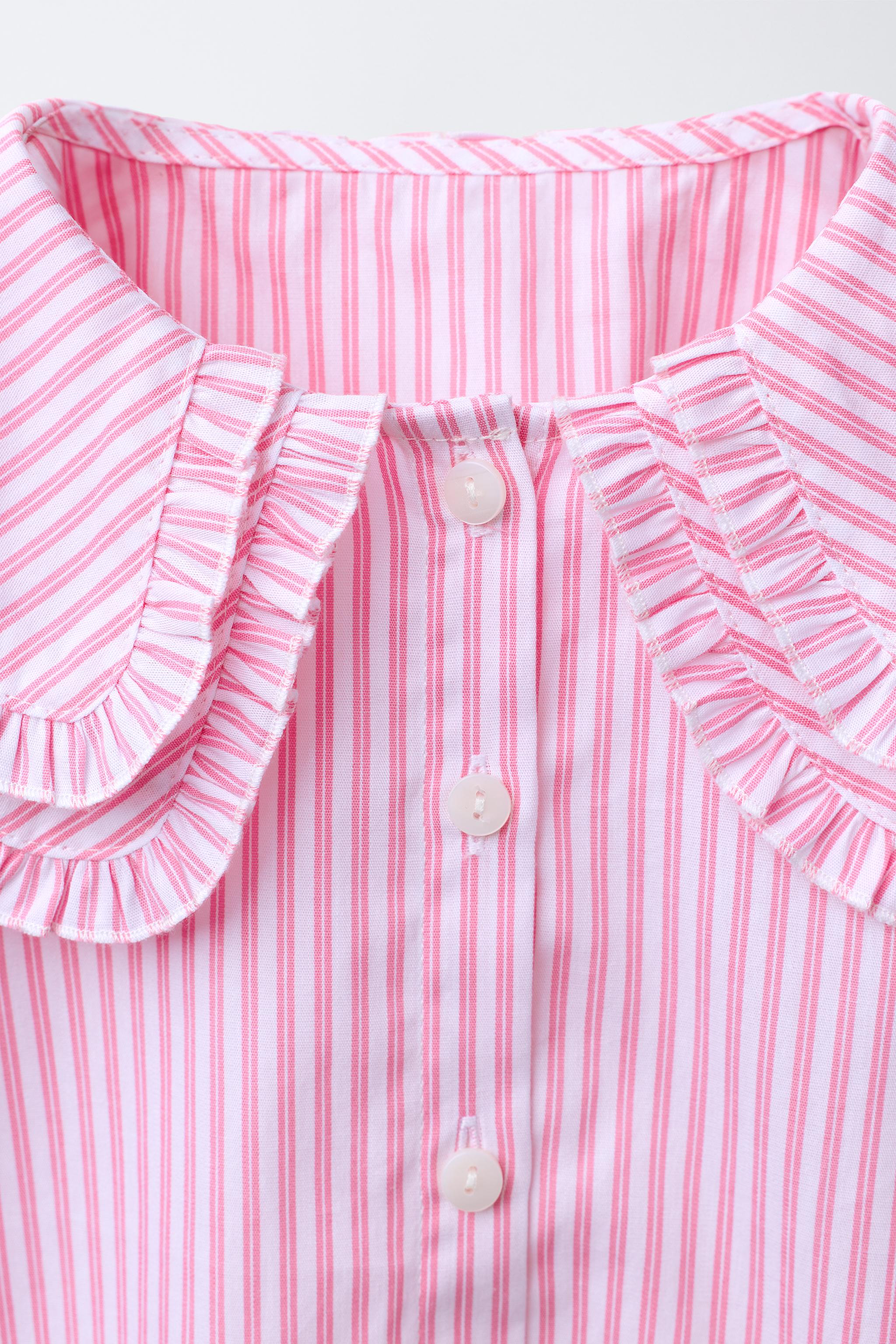 STRIPED DOUBLE COLLAR SHIRT