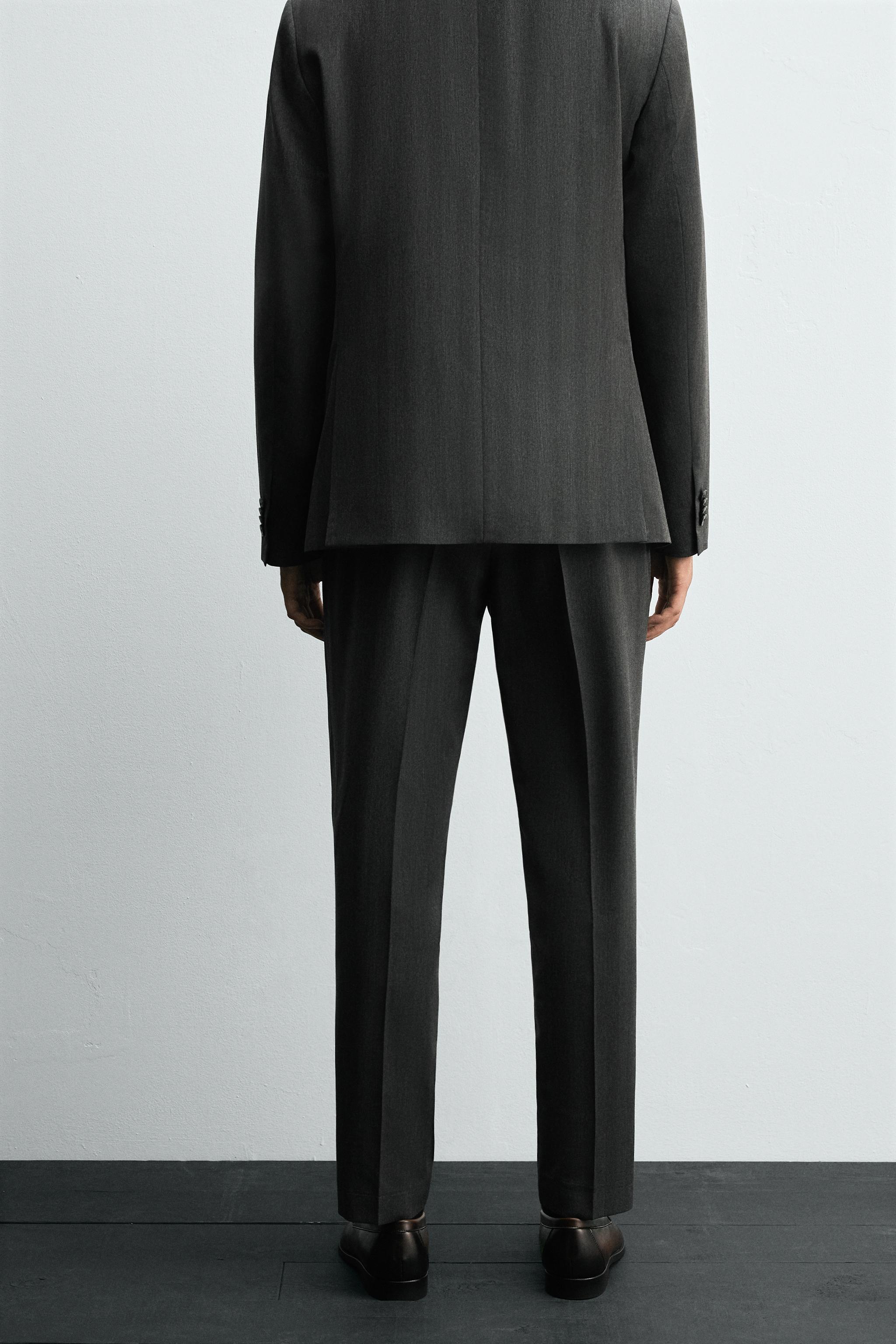HERRINGBONE SUIT PANTS