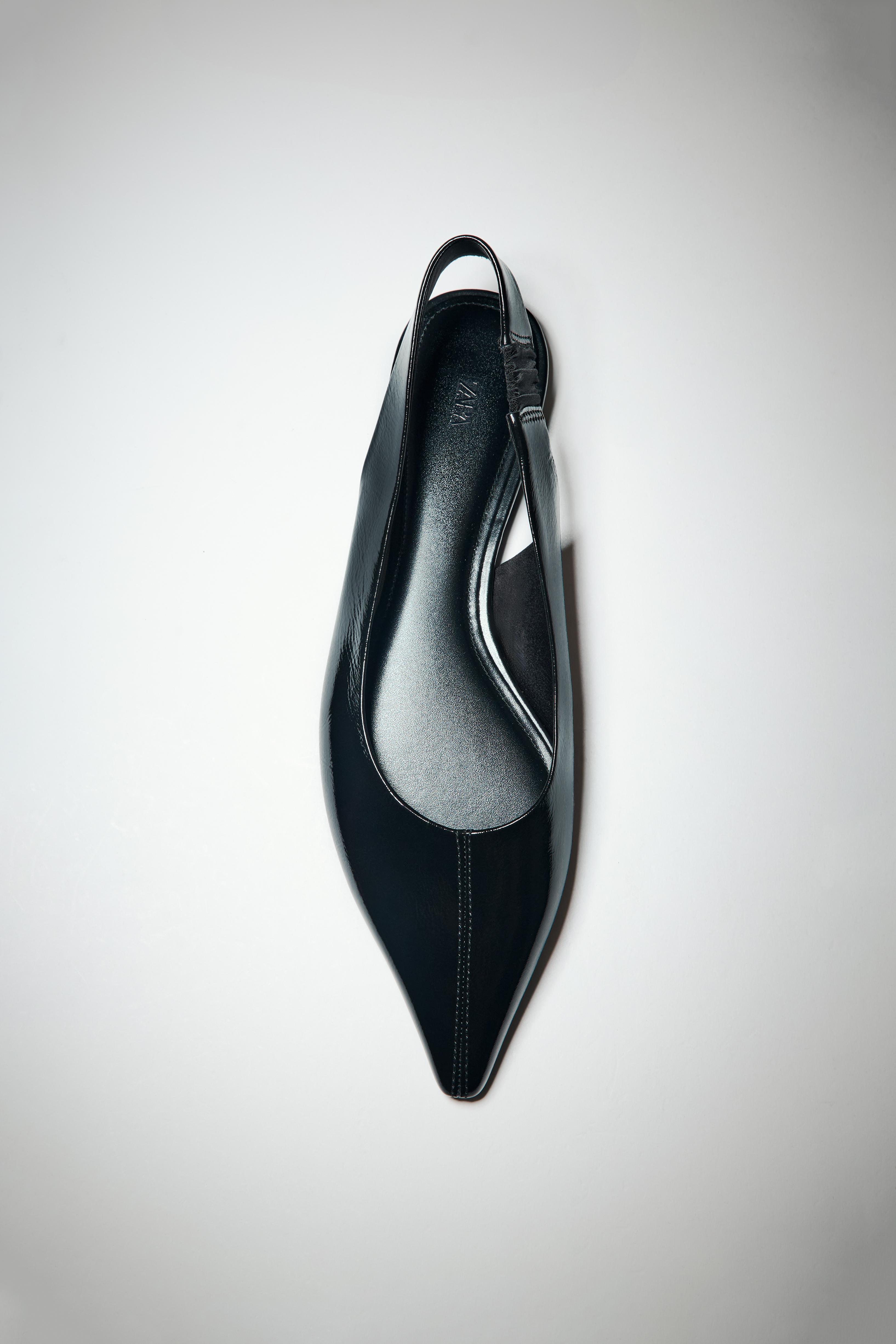 LEATHER SLINGBACK BALLET FLATS