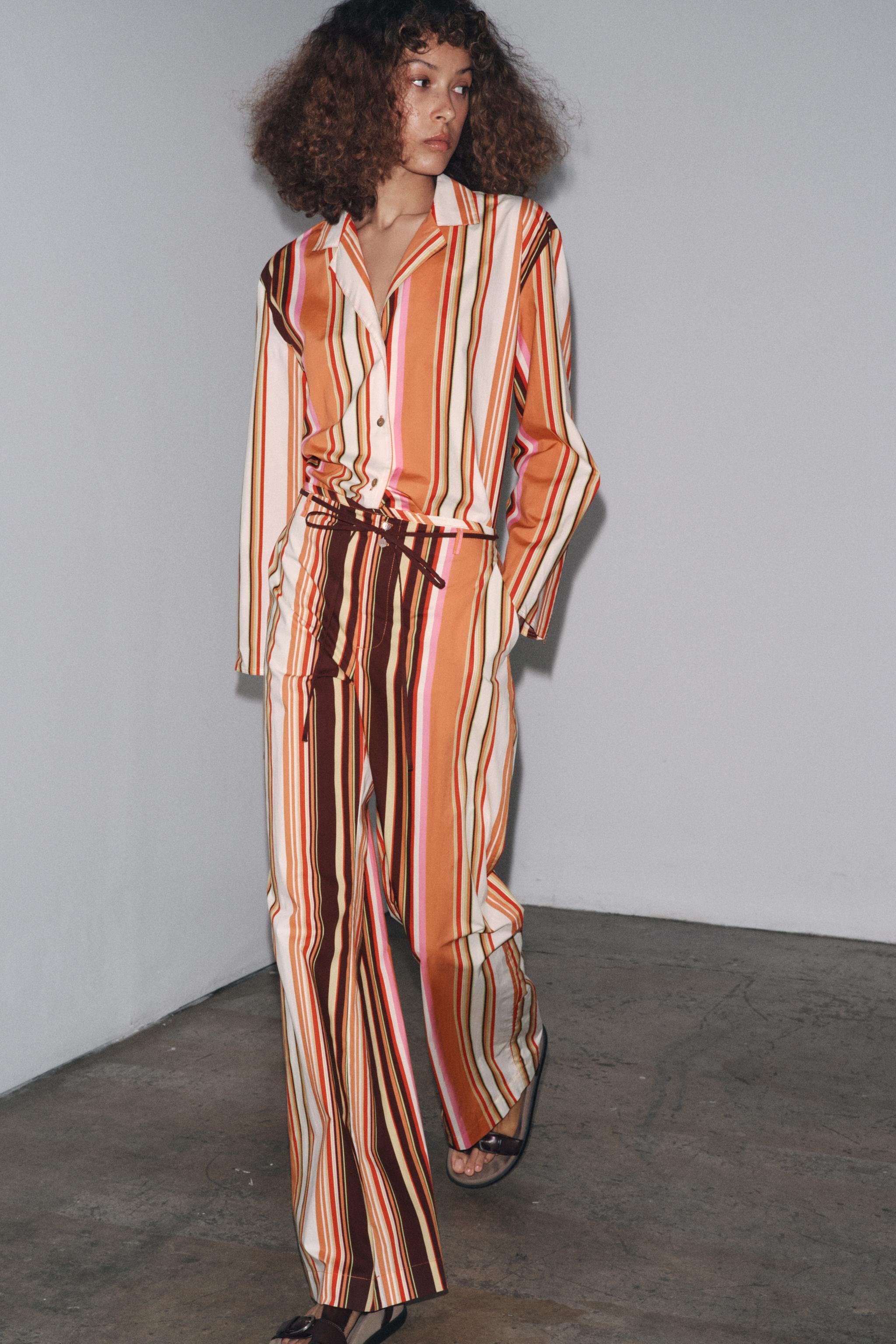 ZW COLLECTION STRIPED FLARE PANTS