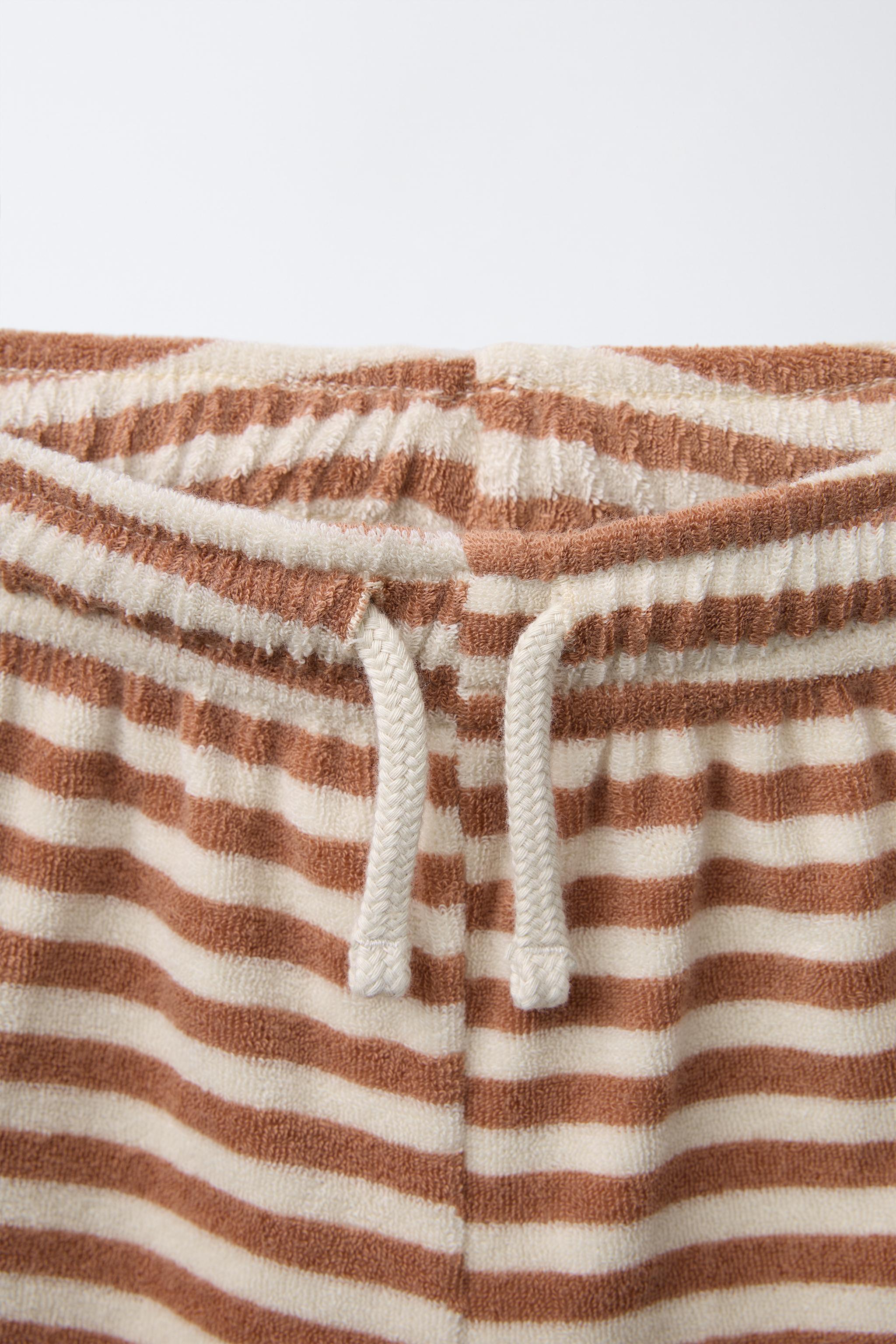STRIPED TOWEL T-SHIRT AND BERMUDA SET