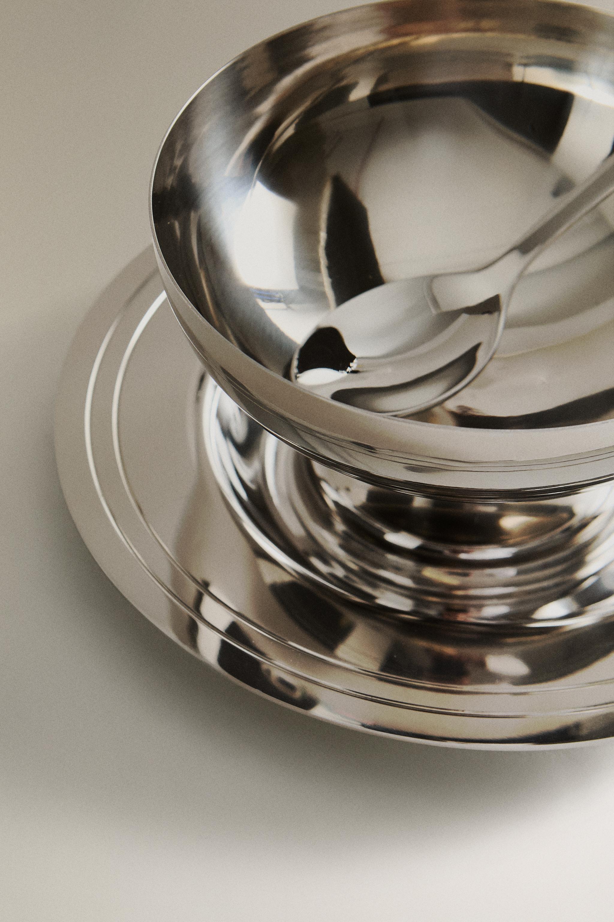 SHINY METAL ICE-CREAM CUP SET