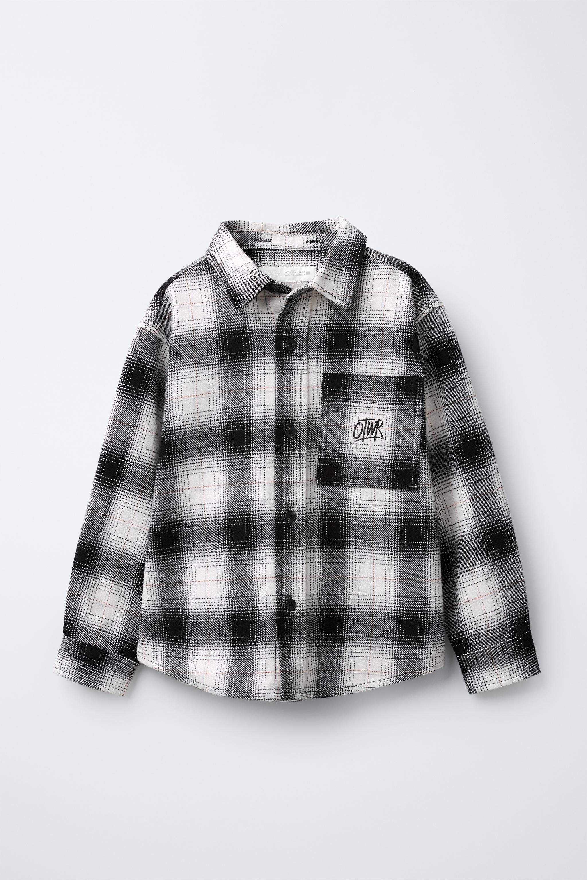 REMOVABLE FLEECE HOOD PLAID OVERSHIRT