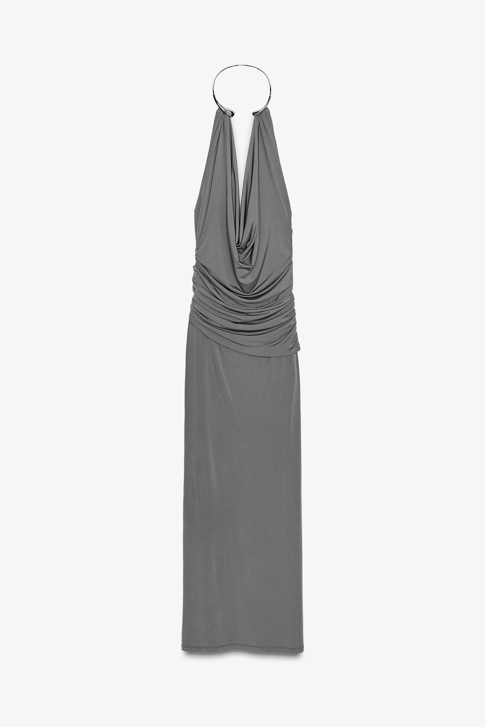 LONG DRESS WITH JEWEL COLLAR