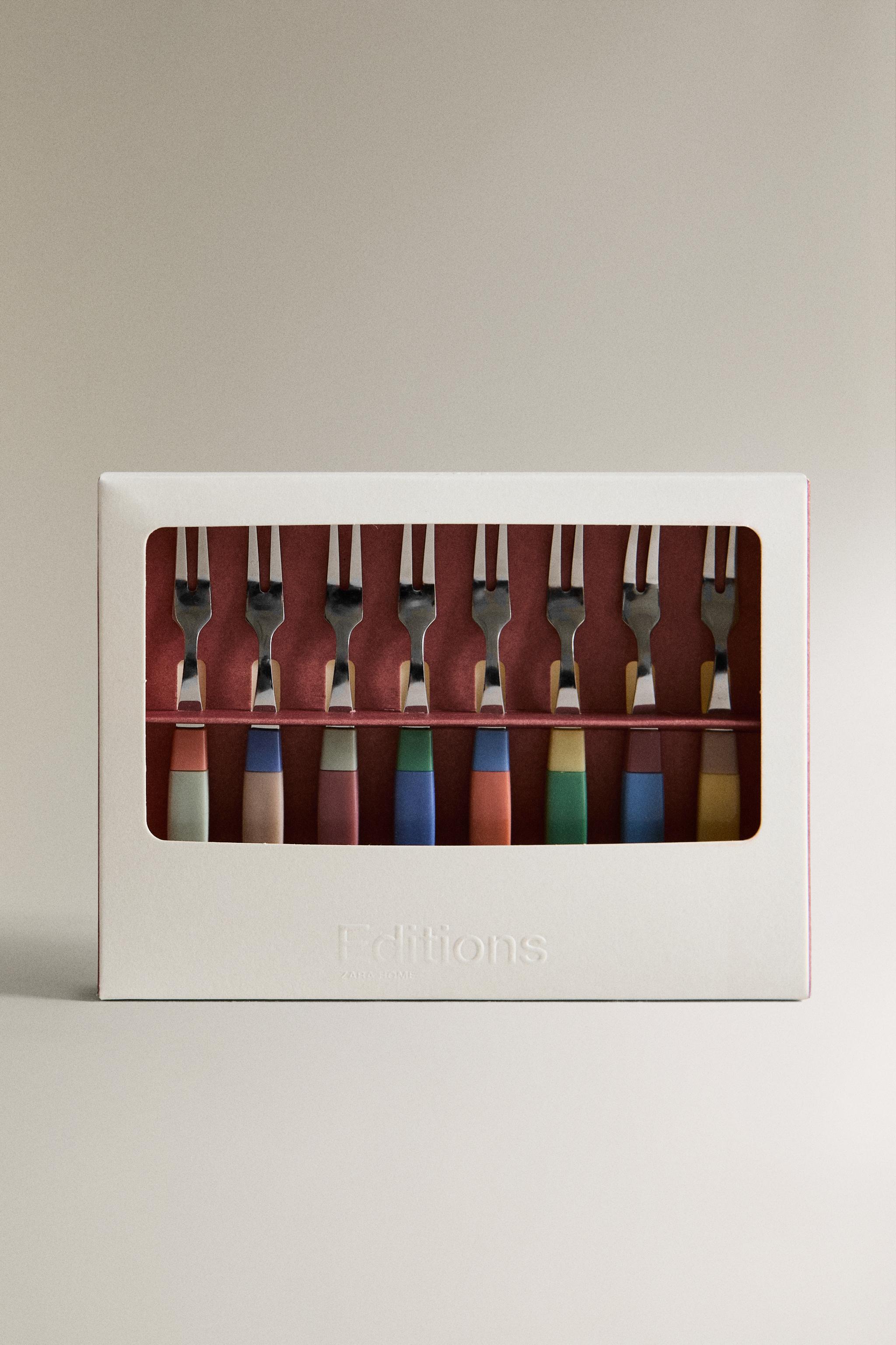 SET OF APPETIZER FORKS WITH RESIN HANDLE (SET OF 8)