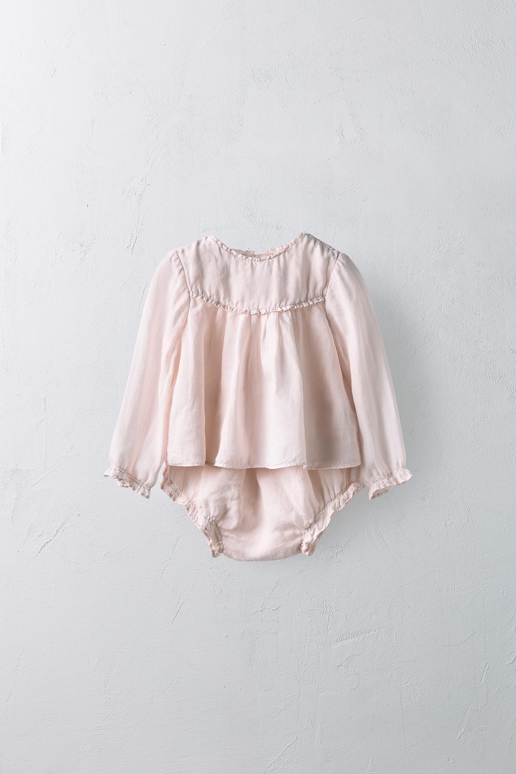 1-24 MONTHS/ 100% RAMIE BLOUSE AND BLOOMERS SET LIMITED EDITION
