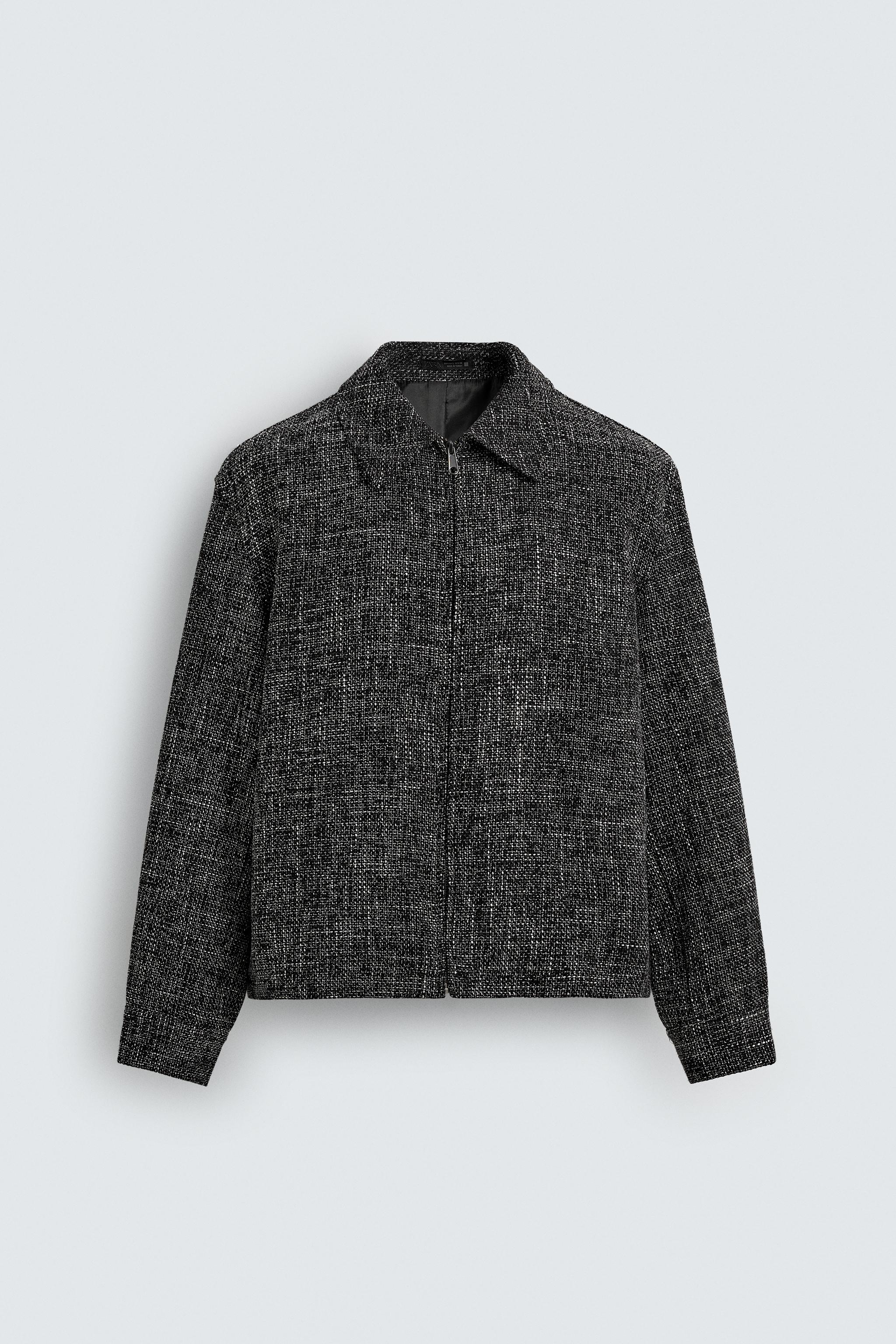 TEXTURED ZIP-UP OVERSHIRT