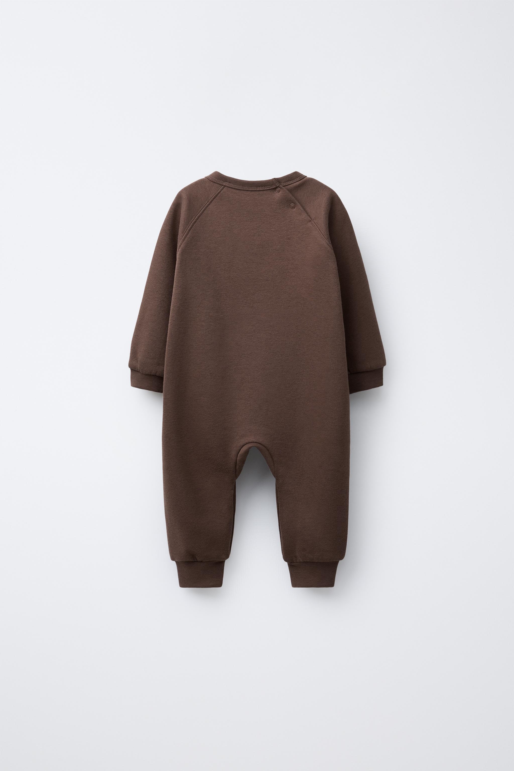 EMBROIDERED BEAR PLUSH JUMPSUIT