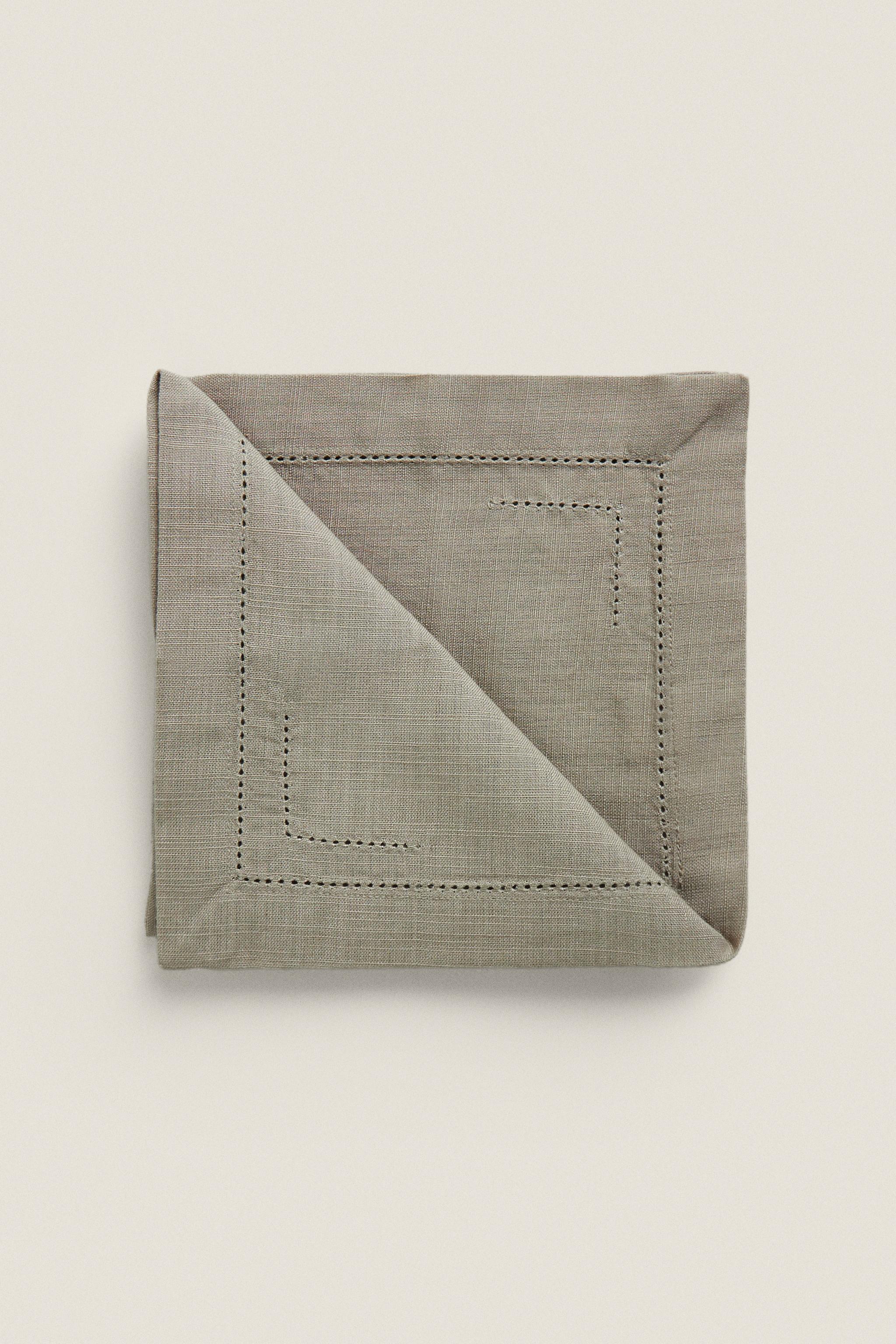 SET OF HEMSTITCHED COTTON NAPKINS (SET OF 2)