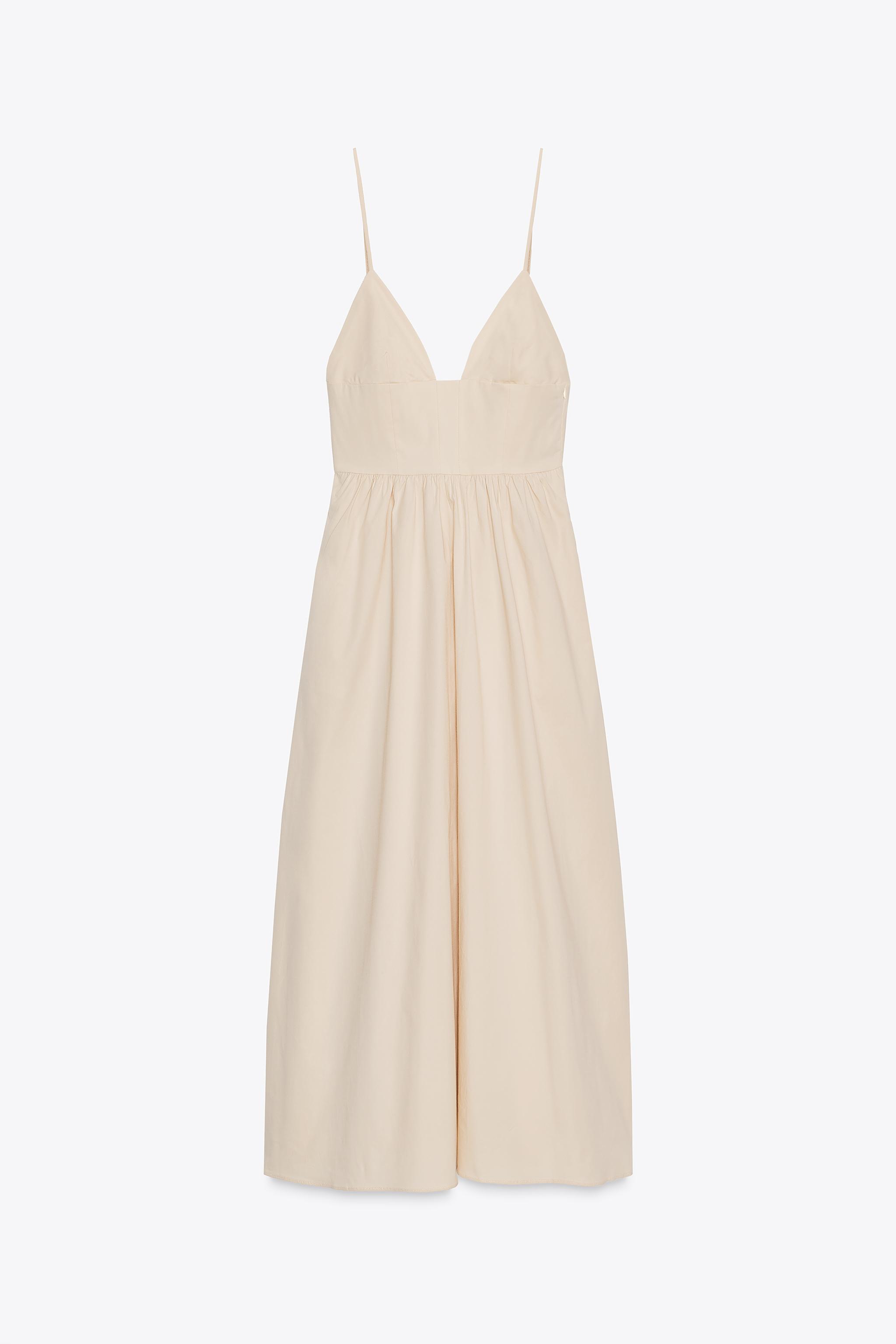 POPLIN MIDI DRESS