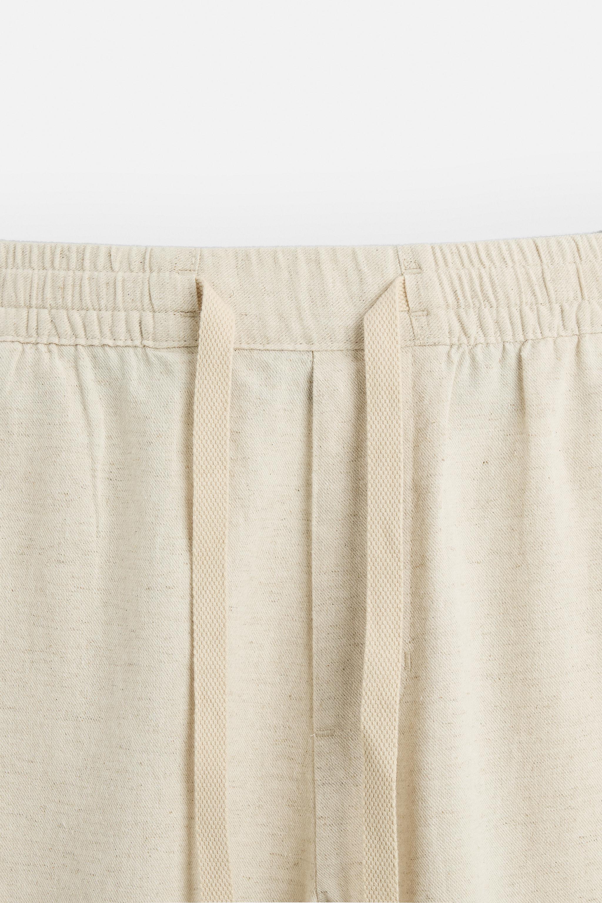 RELAXED FIT COTTON LINEN PANTS