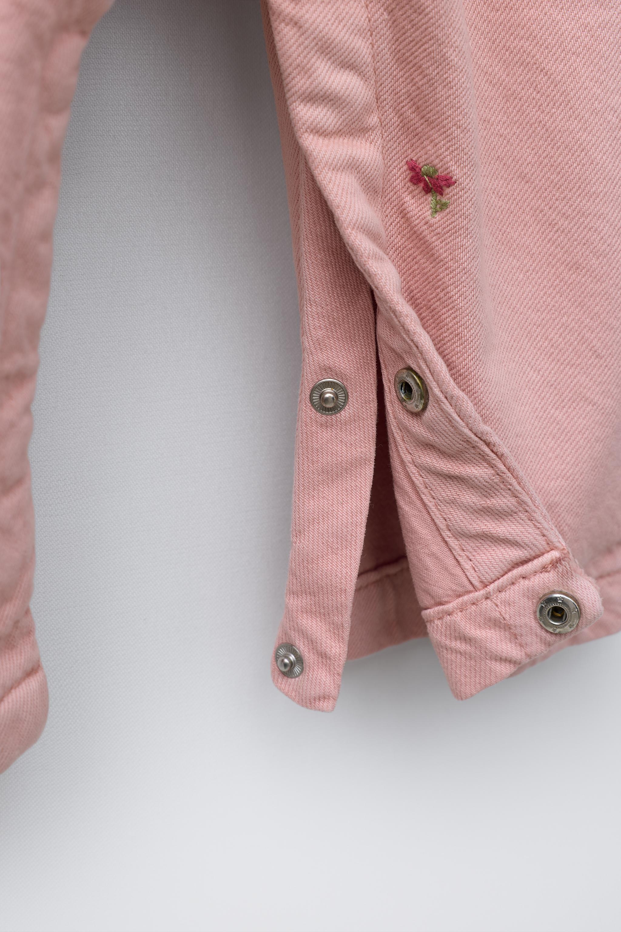 EMBROIDERED FLOWER TWILL OVERALLS