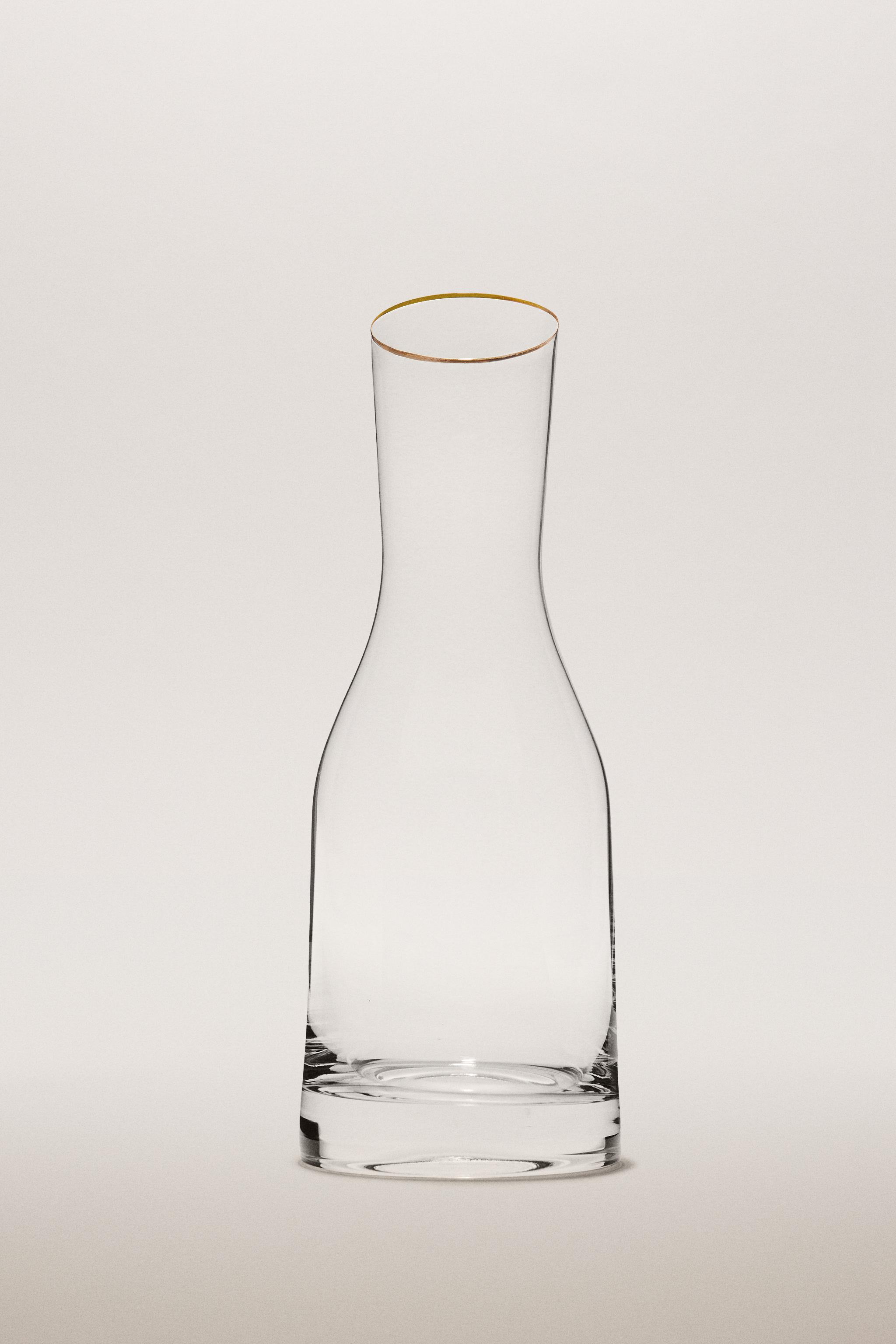 BOHEMIA CRYSTAL BOTTLE WITH A GOLDEN RIM