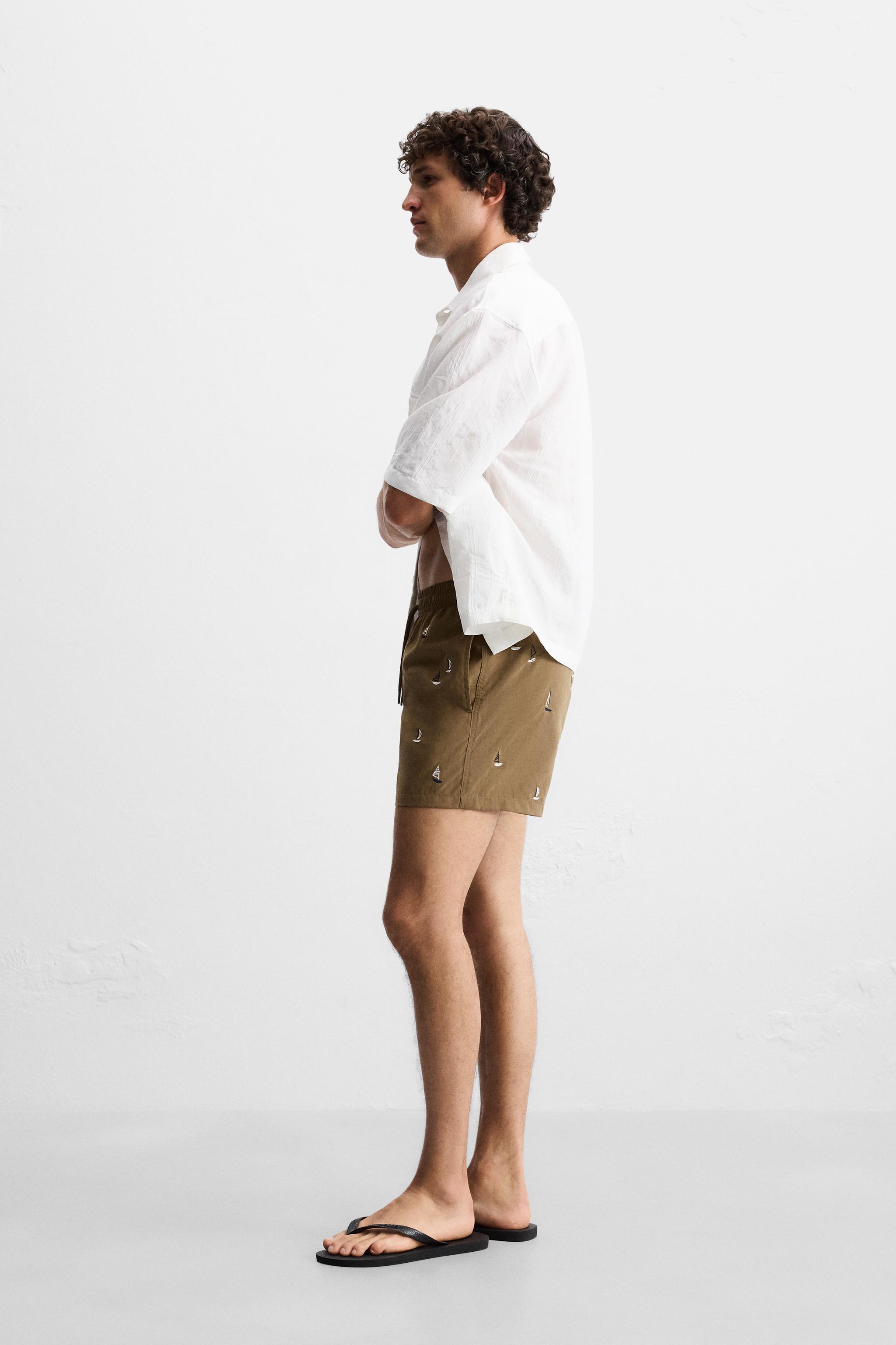 EMBROIDERED MID-LENGTH SWIMSUIT