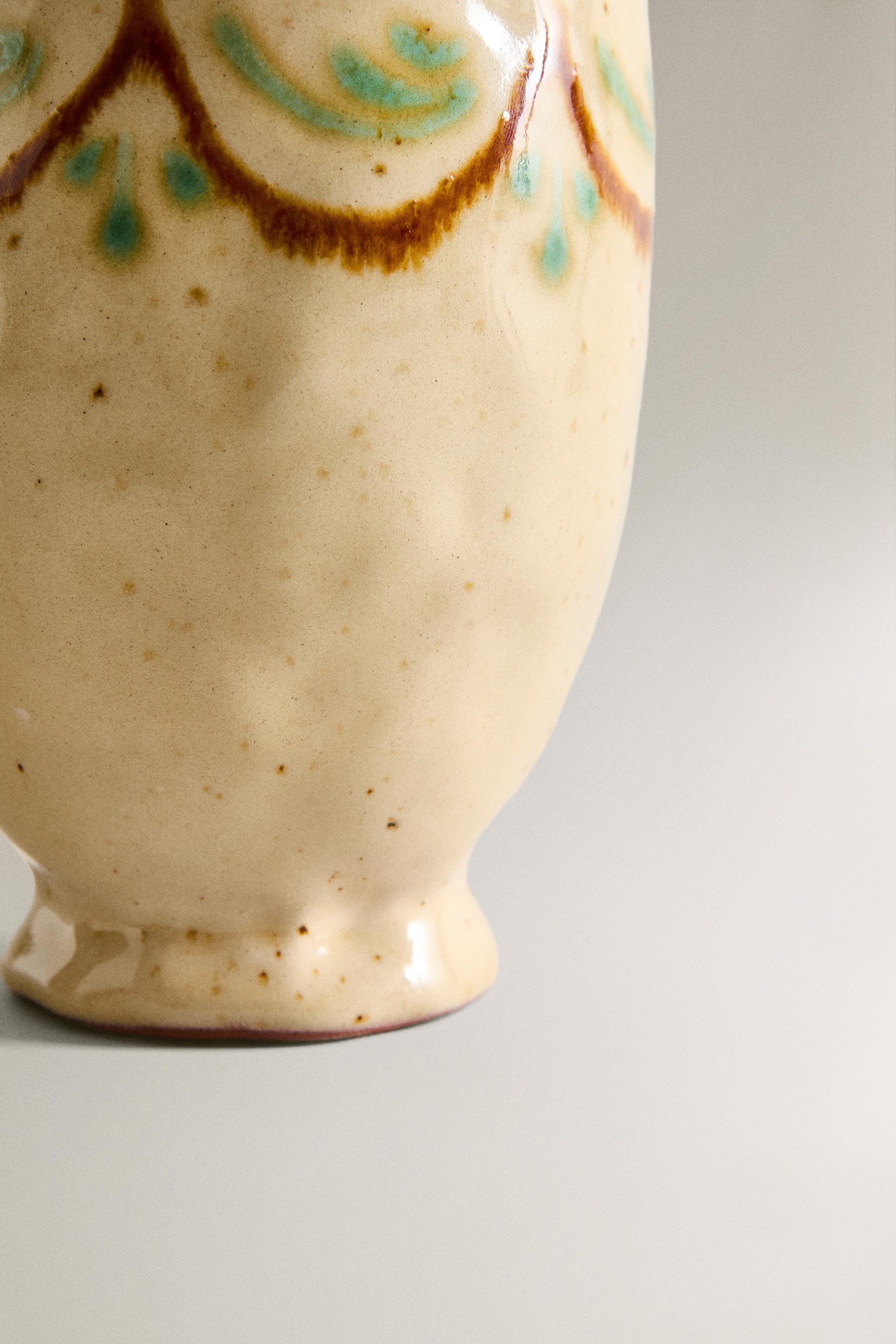 PAINTED CERAMIC SOAP DISPENSER