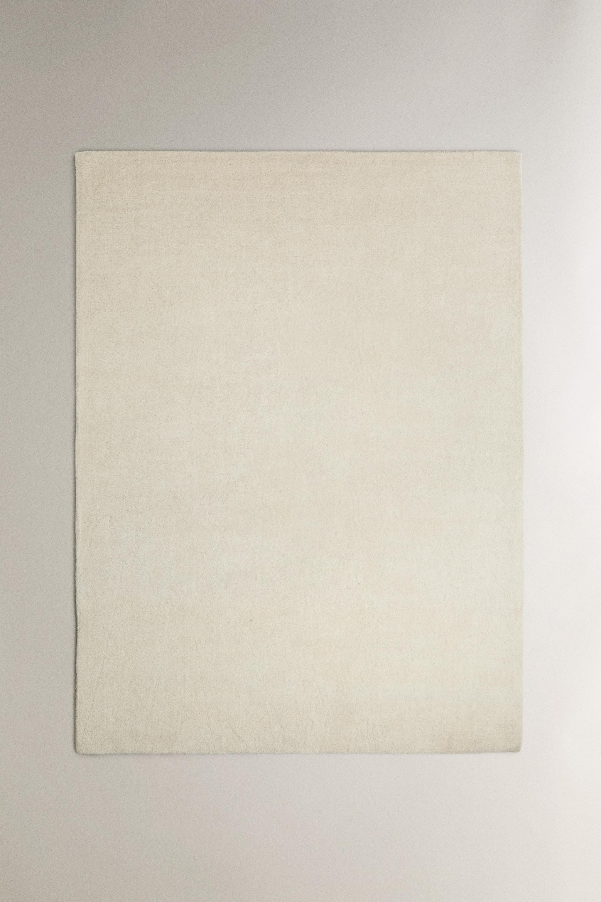 PLAIN WOOL COTTON AREA RUG